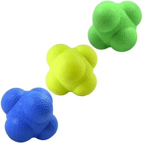 AIRLAXER Reaction Ball,Reflex Ball for Hand Eye Coordination Training,2.83 inch,Pack of 3-Blue,Yellow,Green. Airlaxer