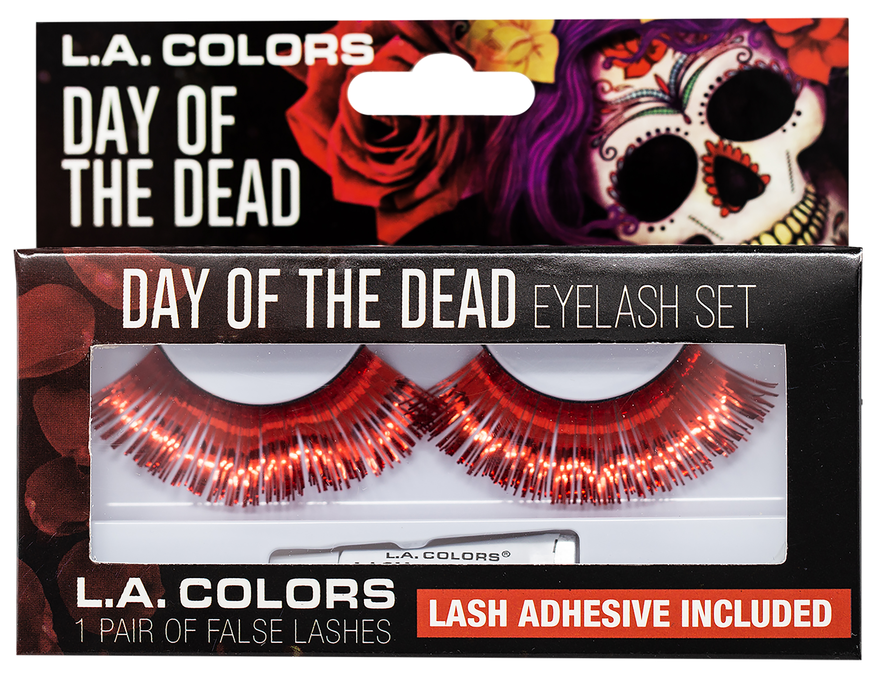 L.A. COLORS Eyelashes with Glue, Day Of The Dead, 1 Pair L.A. COLORS