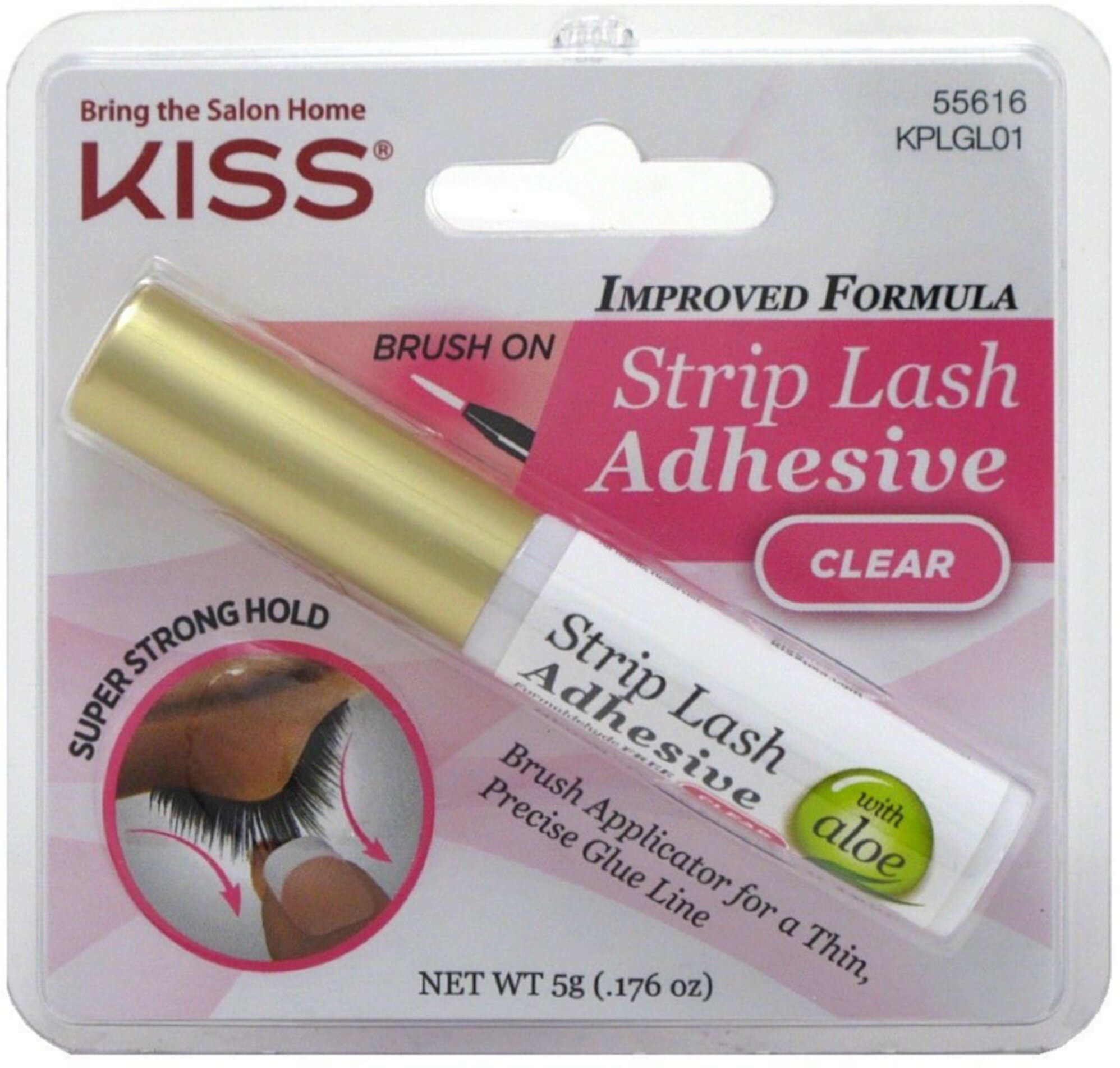 KISS Strip Eyelash Adhesive, Clear 0.21 oz (Pack of 2) Kiss