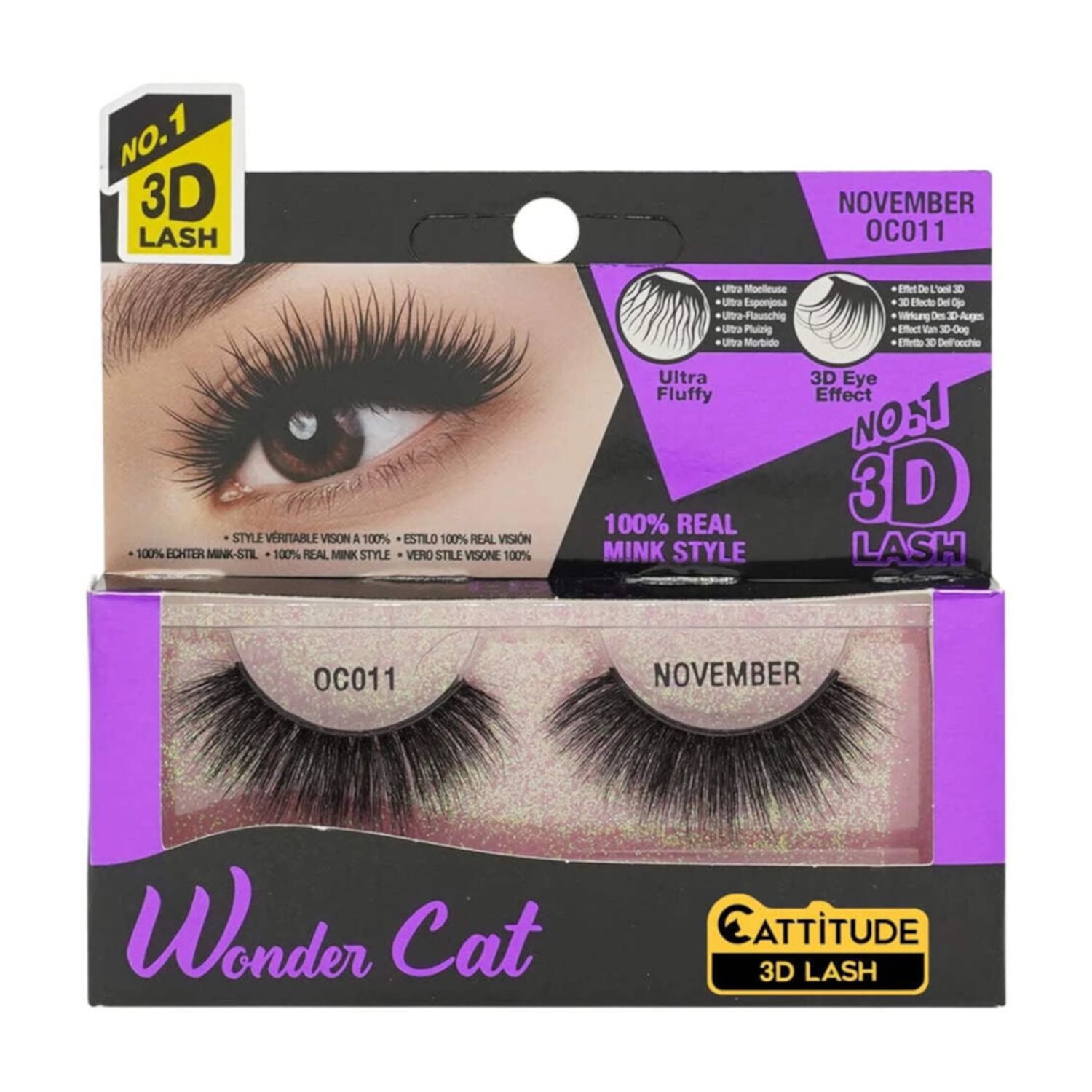 Ebin New York Wonder Cat 3D Faux Mink Eye Lashes-November EBIN NEW YORK