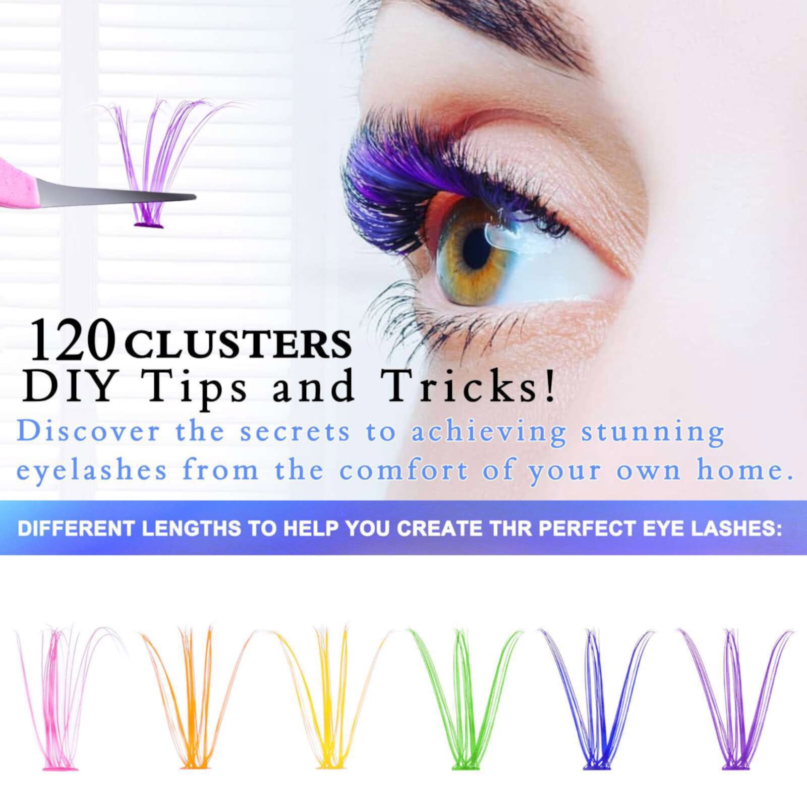 Aliver Lash Clusters DIY Eyelash Extensions 72pcs D Curl Natural Cluster Lashes 8 to 16mm Individual Lashes Eyelash Clusters(A02,D-MIX) ALIVER