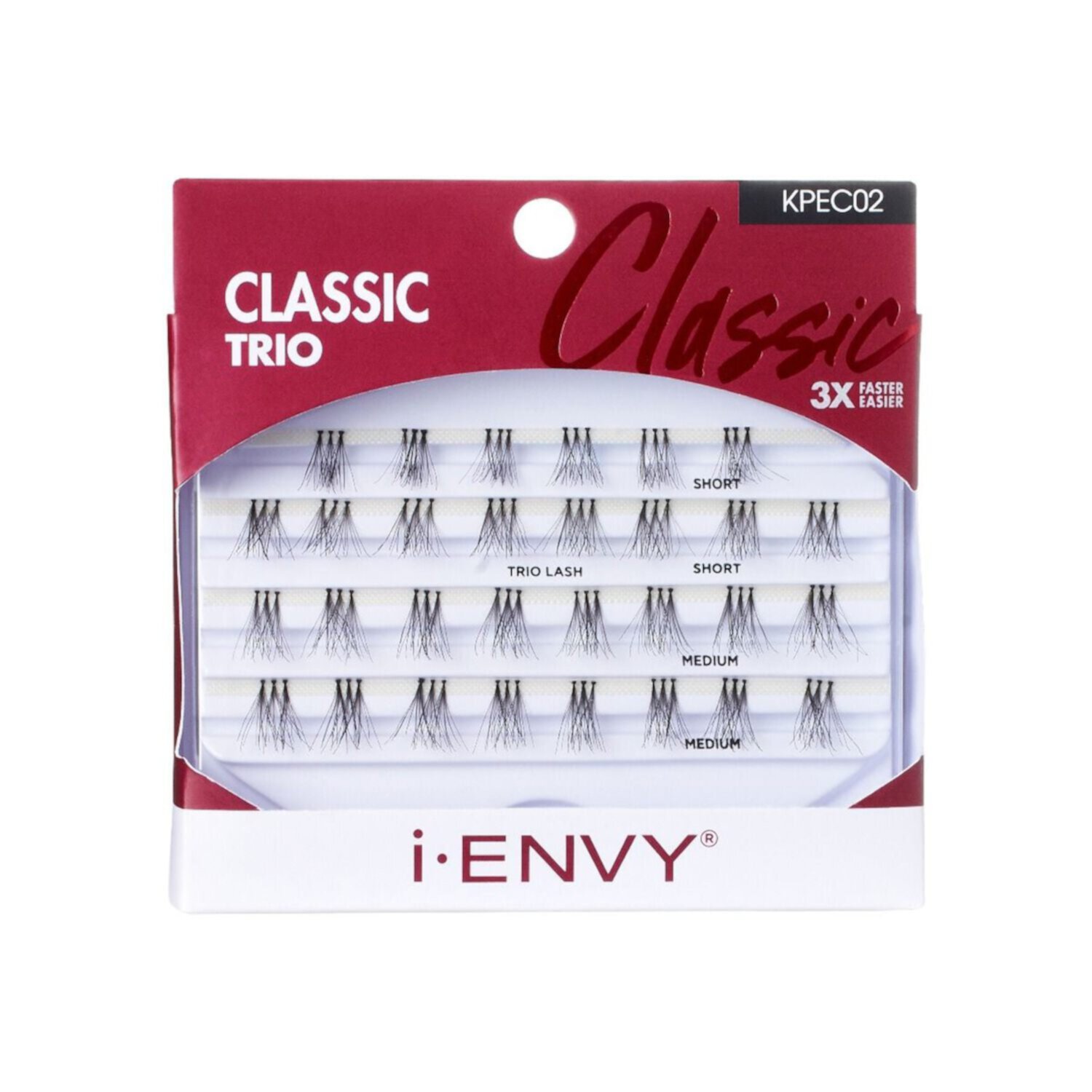 Kiss I Envy Trio Medium 30 Trio Classic Lashes (Pack of 3) Kiss