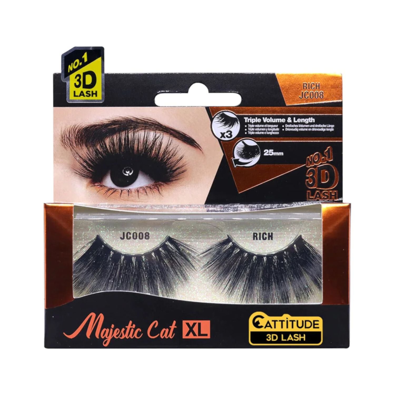 Majestic Cat 25mm 3D Lashes - 5 Pack Rich EBIN NEW YORK