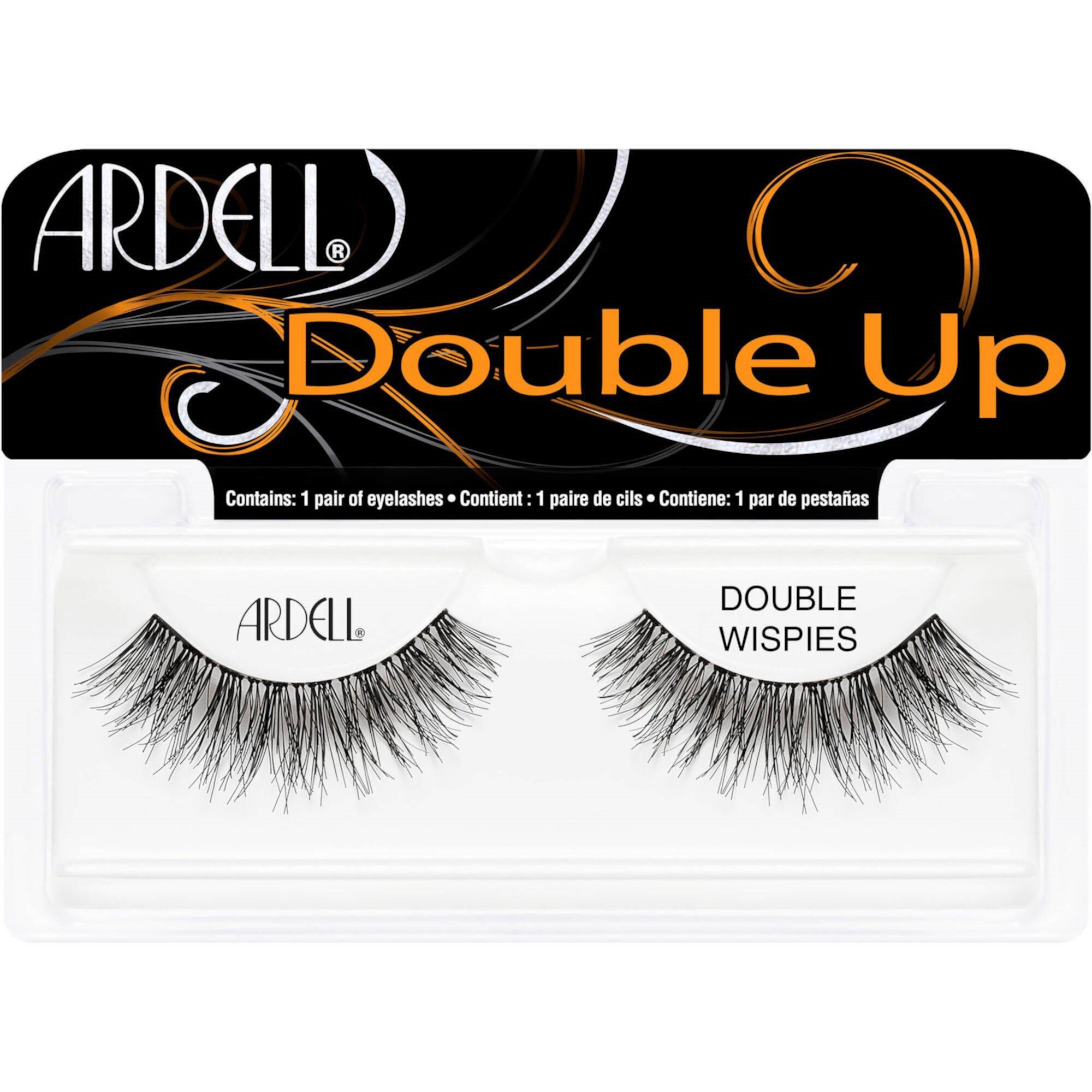 Ardell Double Up False Eyelashes, Double Wispies, Black, 1 pair ARDELL