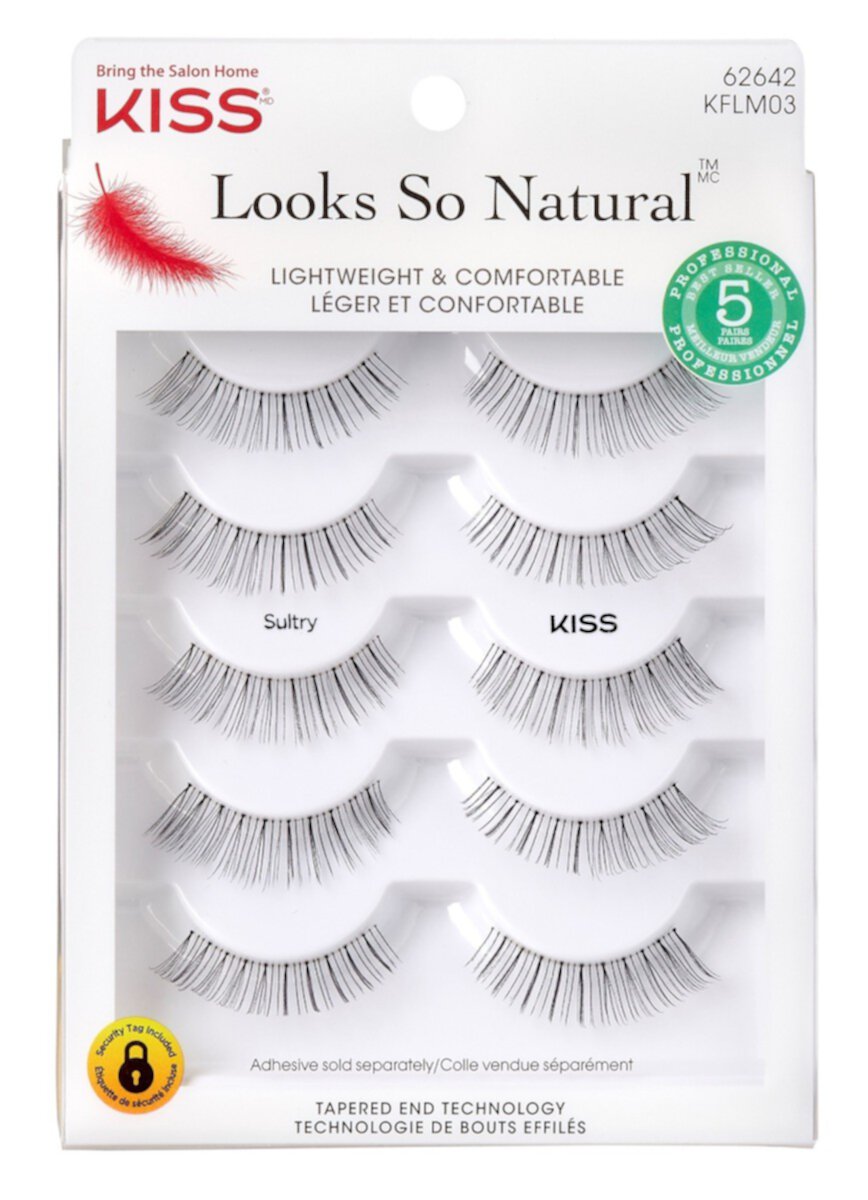 Kiss Looks So Natural Lashes Sultry 5 Pairs (Pack of 3) Kiss