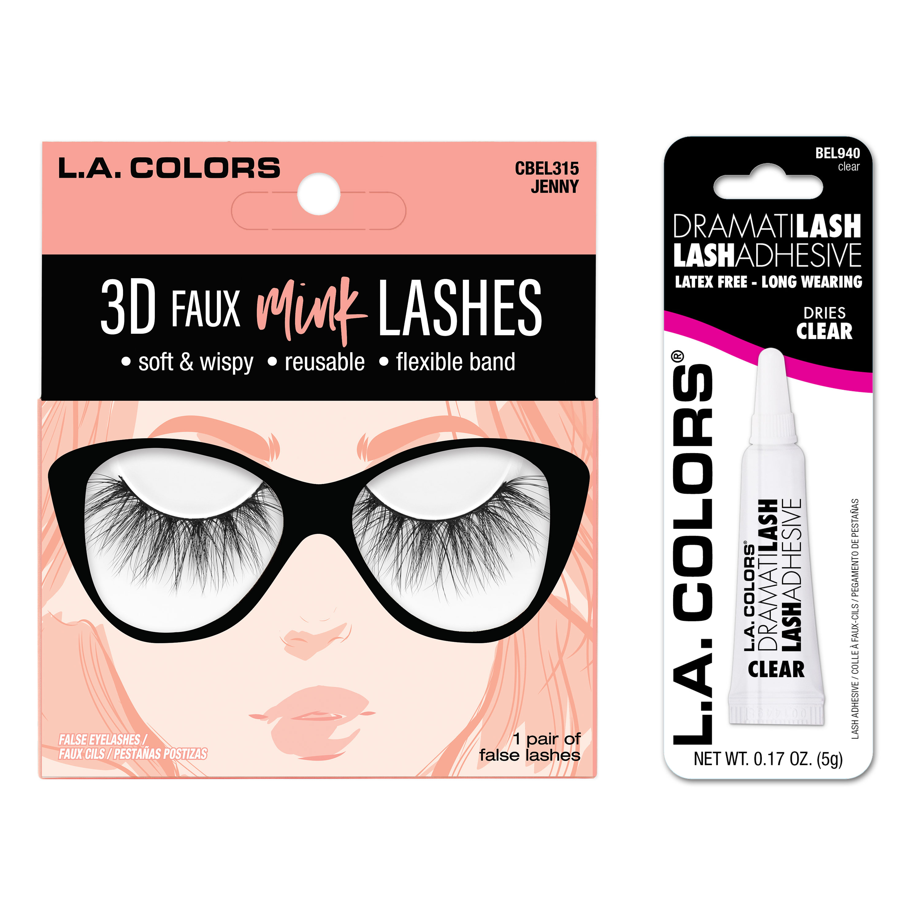 L.A. COLORS Eyelash Beauty Bundle- Jenny 3pc L.A. COLORS