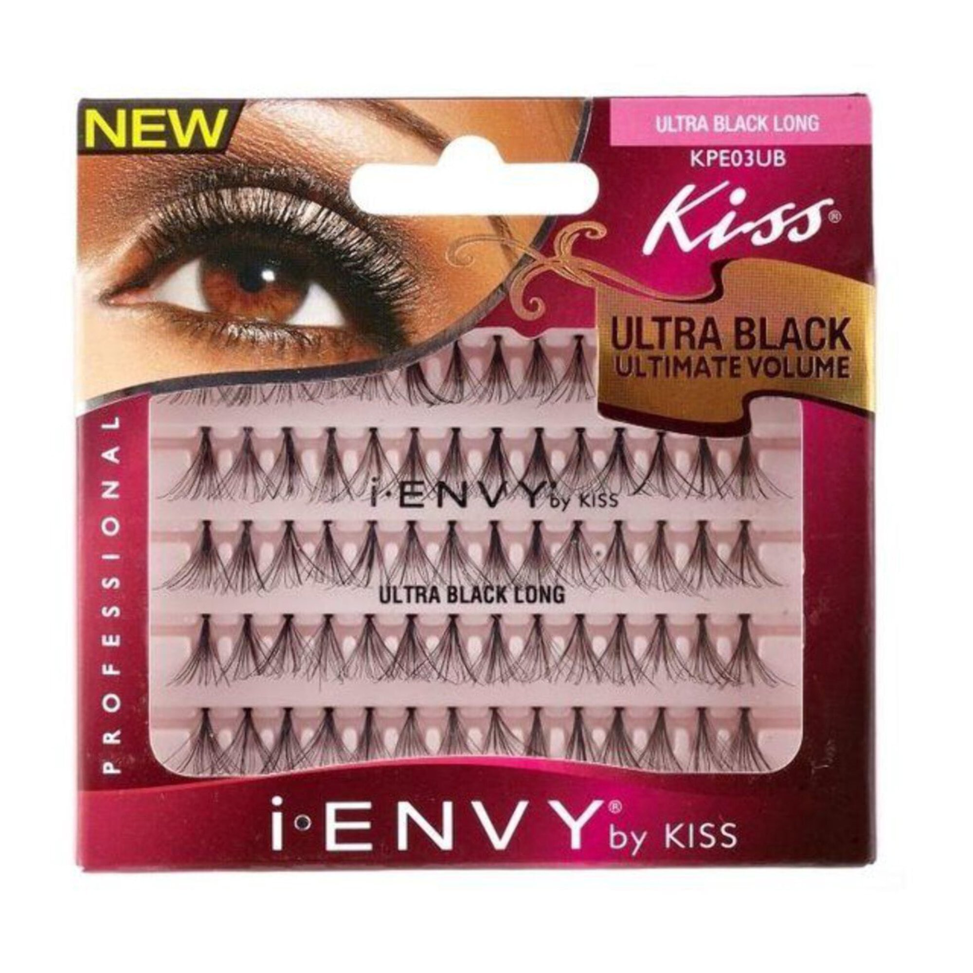 Kiss I Envy Ultra Black Knotted Long Lashes (Pack of 3) Kiss