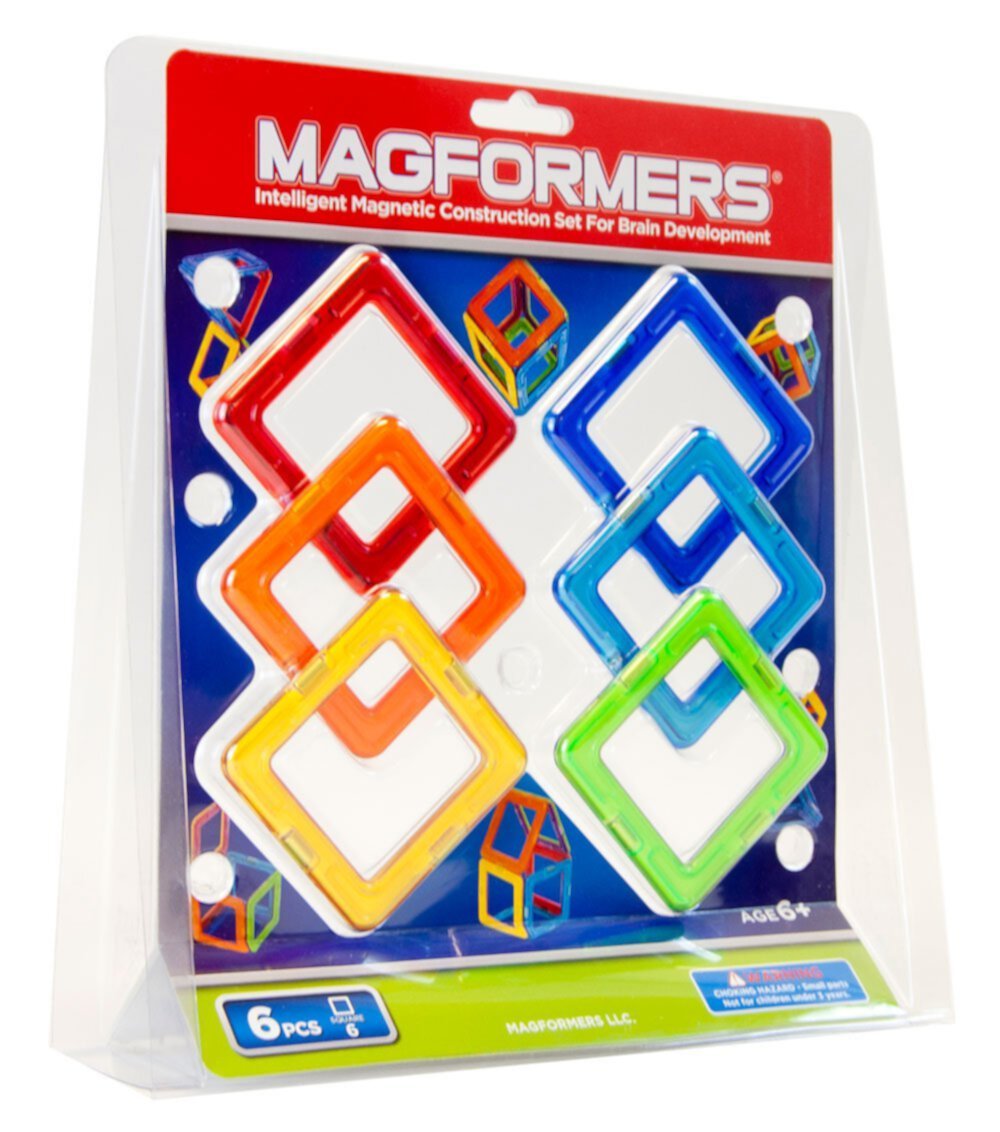 Magformers Square Magnetic Construction Set 6-Piece Magformers