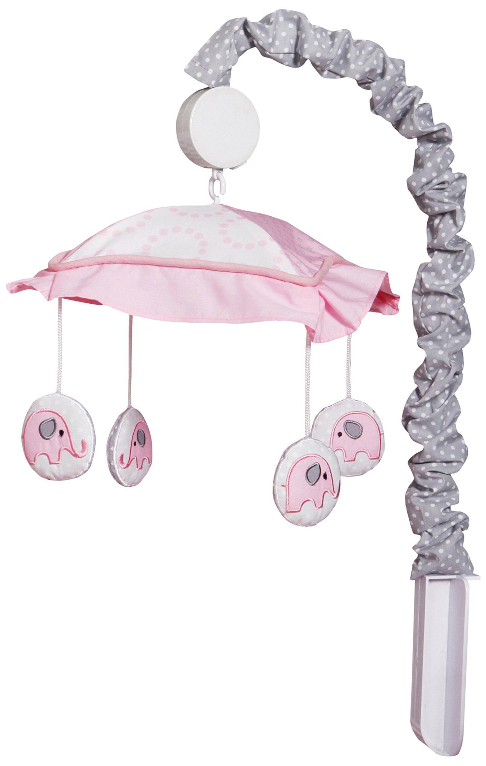 GEENNY OptimaBaby Pink Grey Elephant Musical Mobile OptimaBaby