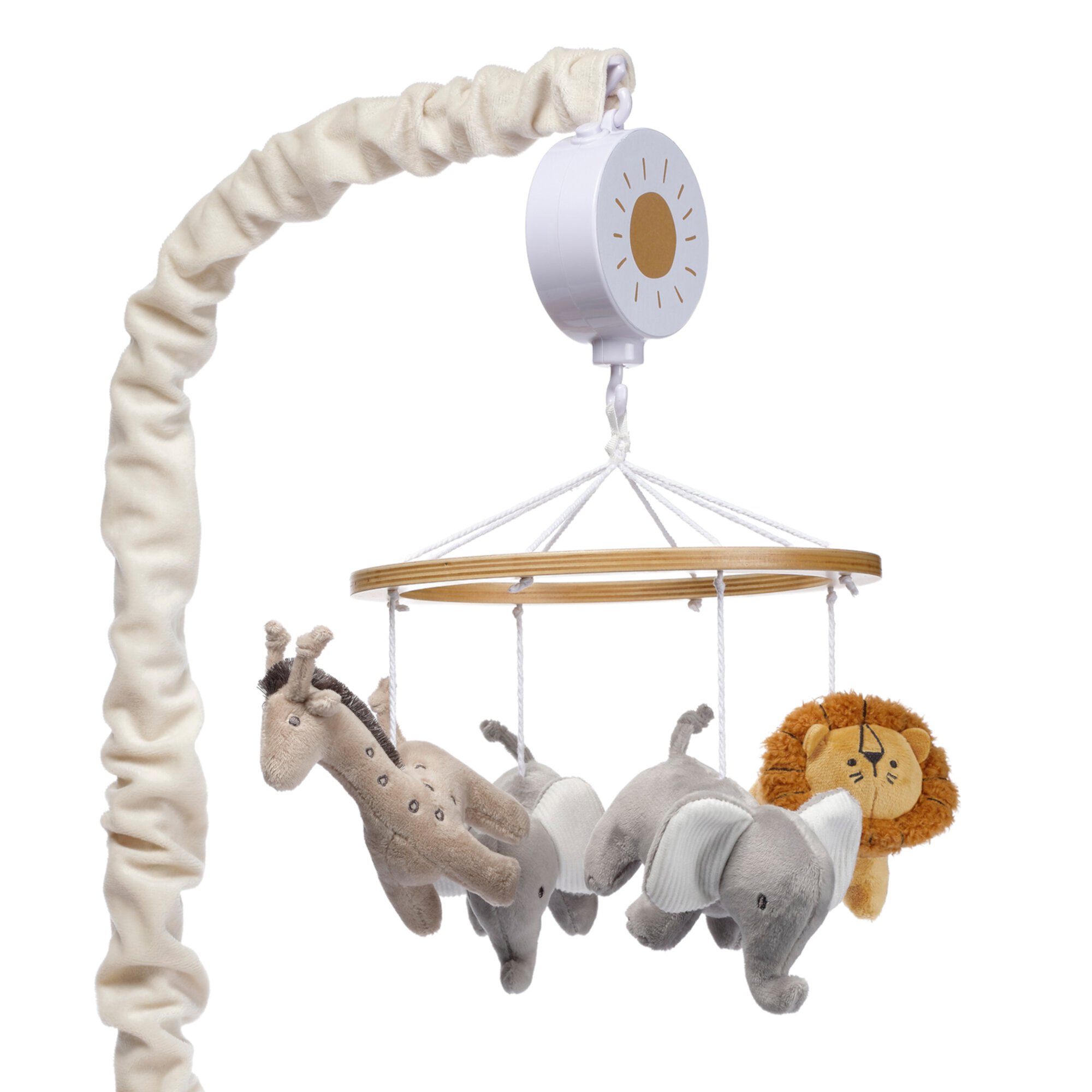 Lambs & Ivy Jungle Adventure Elephant/Lion Musical Baby Crib Mobile Soother Toy Lambs & Ivy