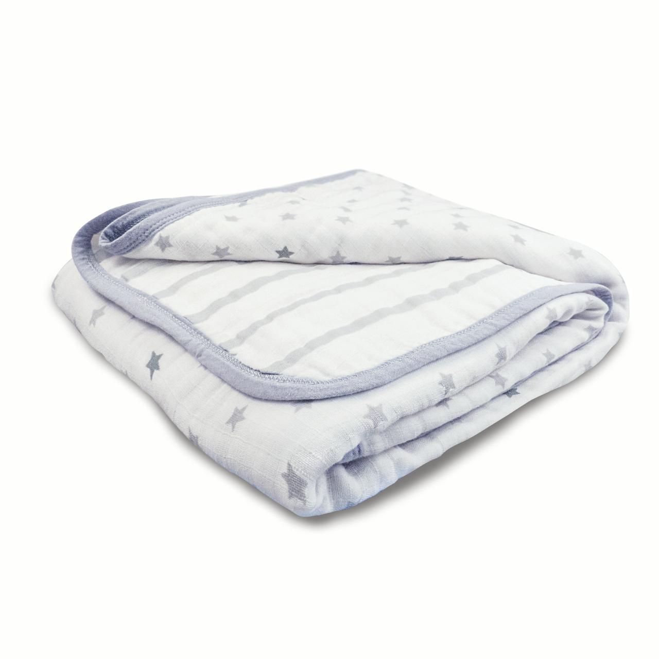 aden + anais essentials, muslin blanket, dove Aden + anais