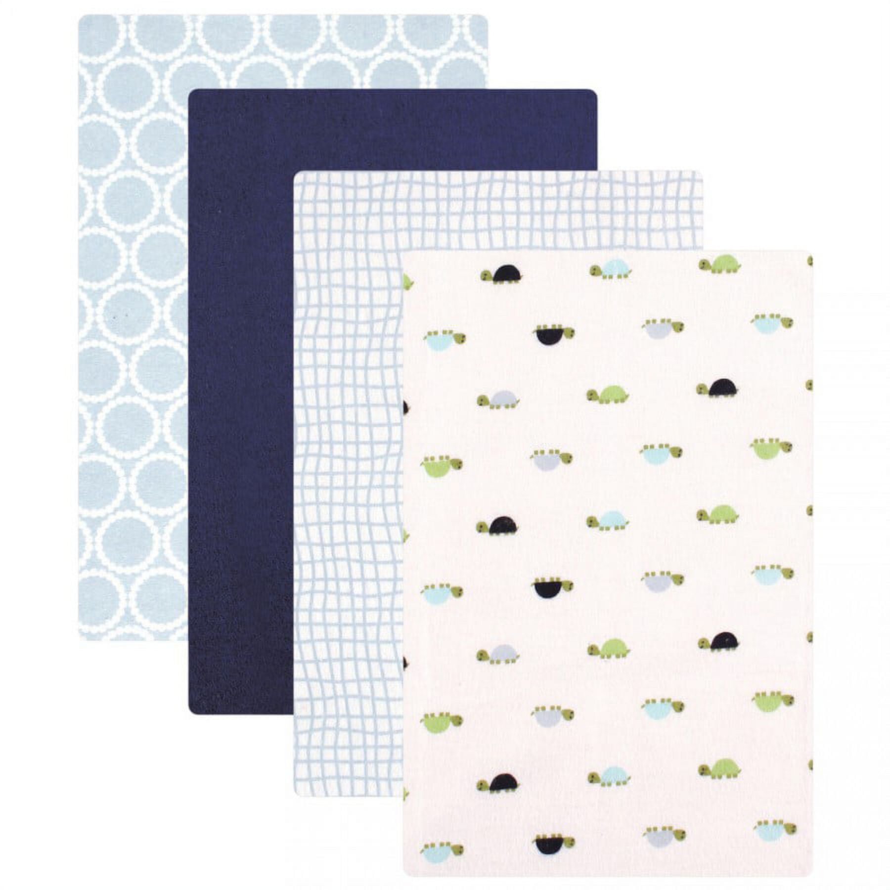 Luvable Friends Baby Boy Cotton Flannel Receiving Blankets, Turtle 4-Pack, One Size Luvable Friends