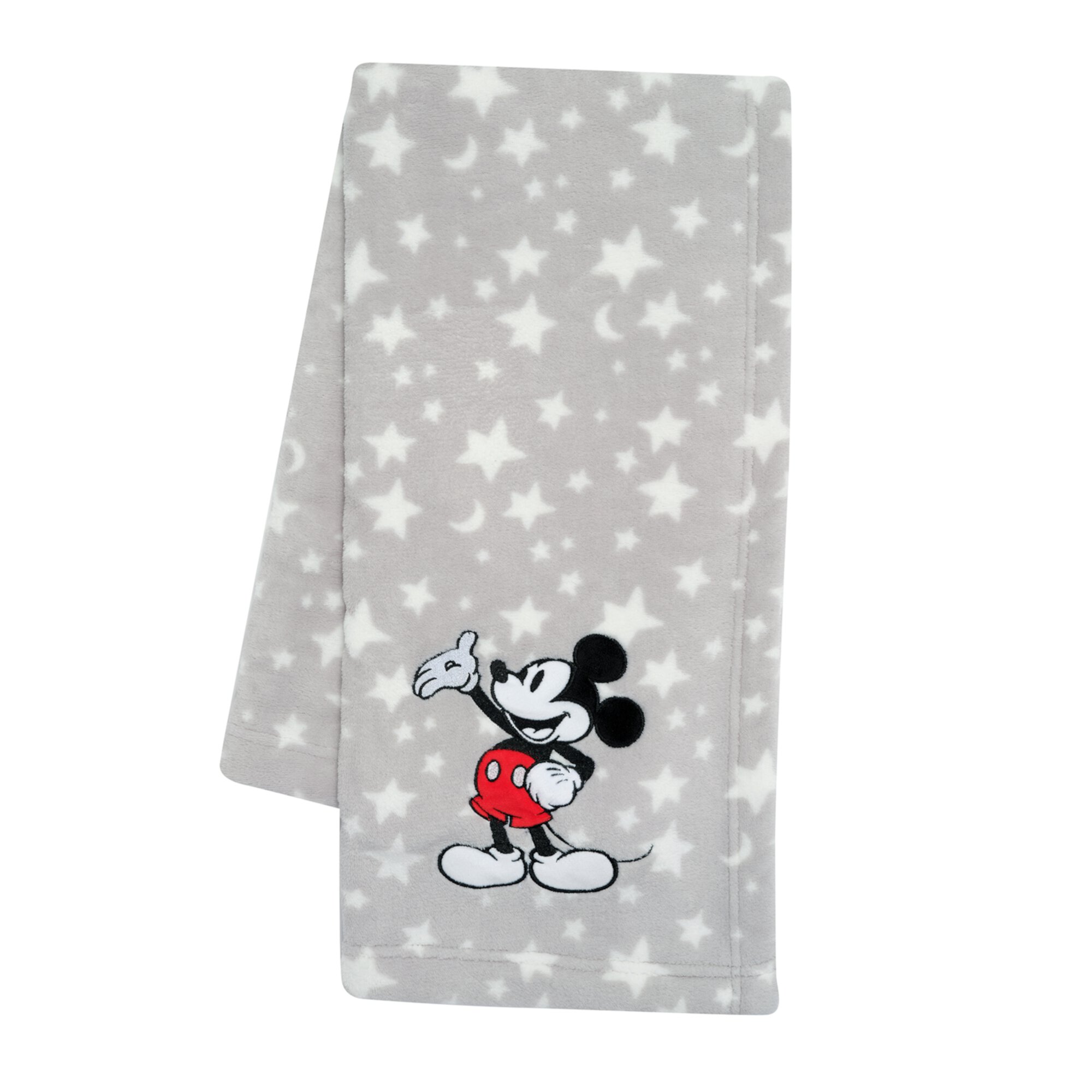 Lambs & Ivy Disney Baby Mickey Mouse Stars Gray Soft Fleece Baby Blanket Lambs & Ivy