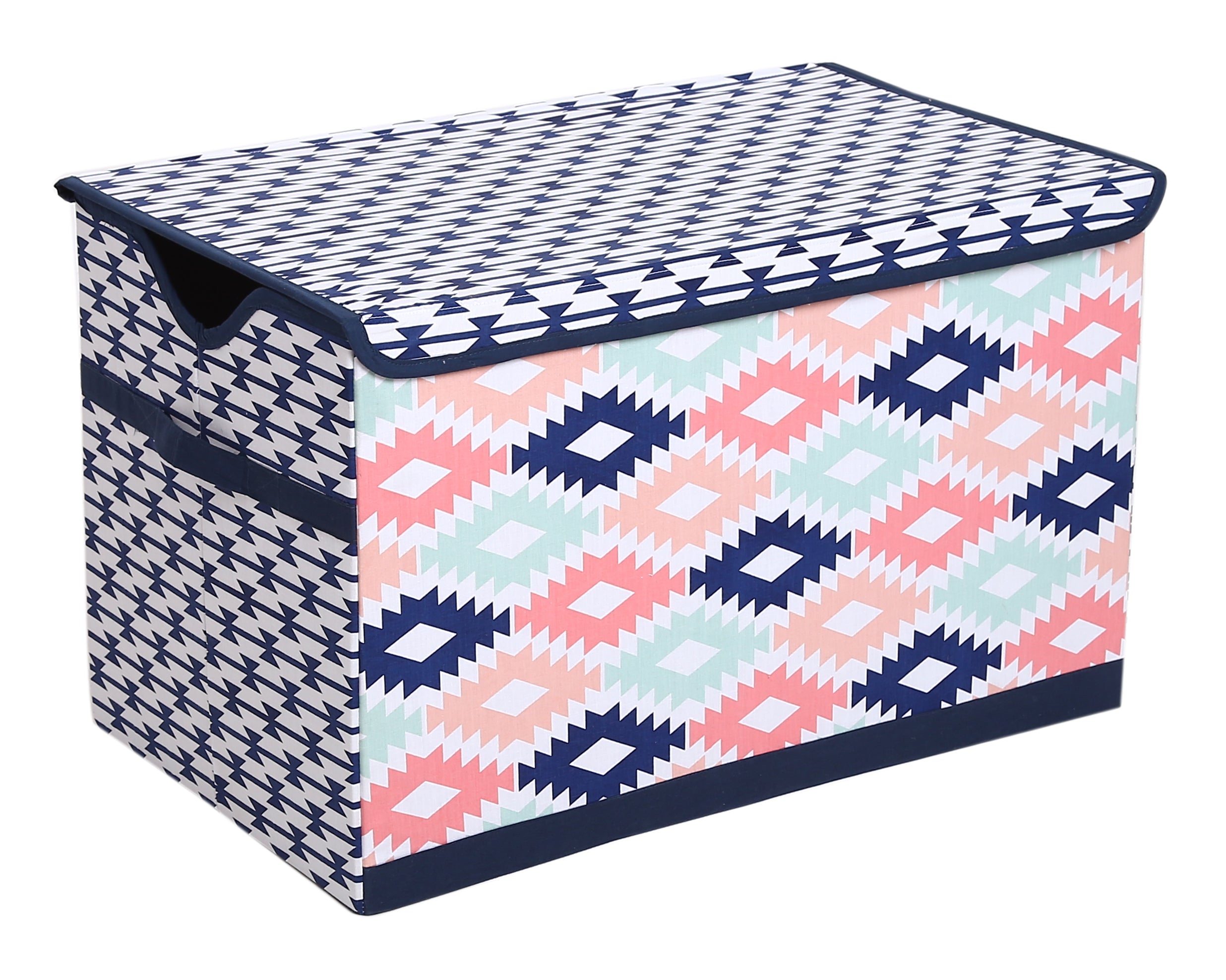 Bacati - Aztec Emma Girls Nursery Kids Storage. Coral/Mint/Navy Bacati