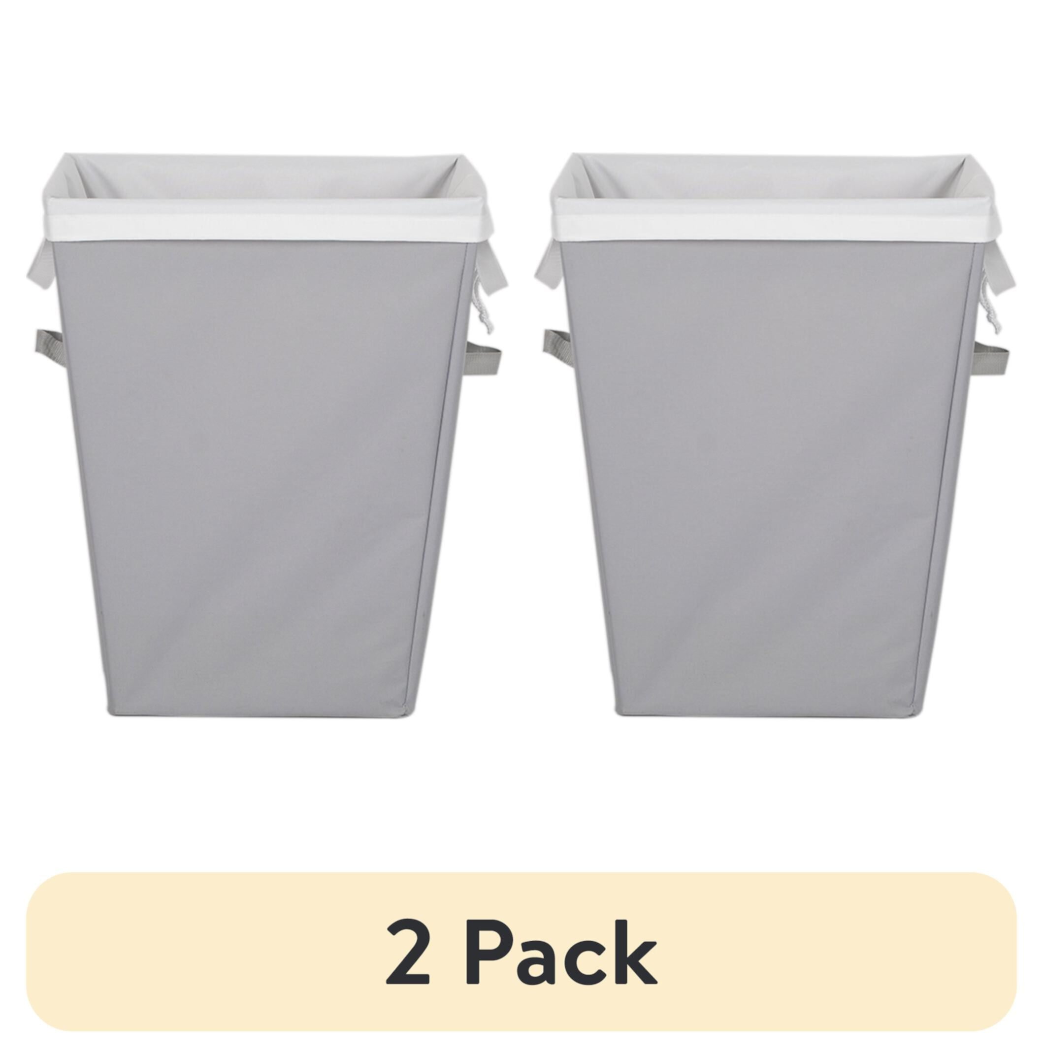 Mainstays Rectangular Polyester Laundry Hamper with Removable Liner for All Age Group, Gray Mainstays