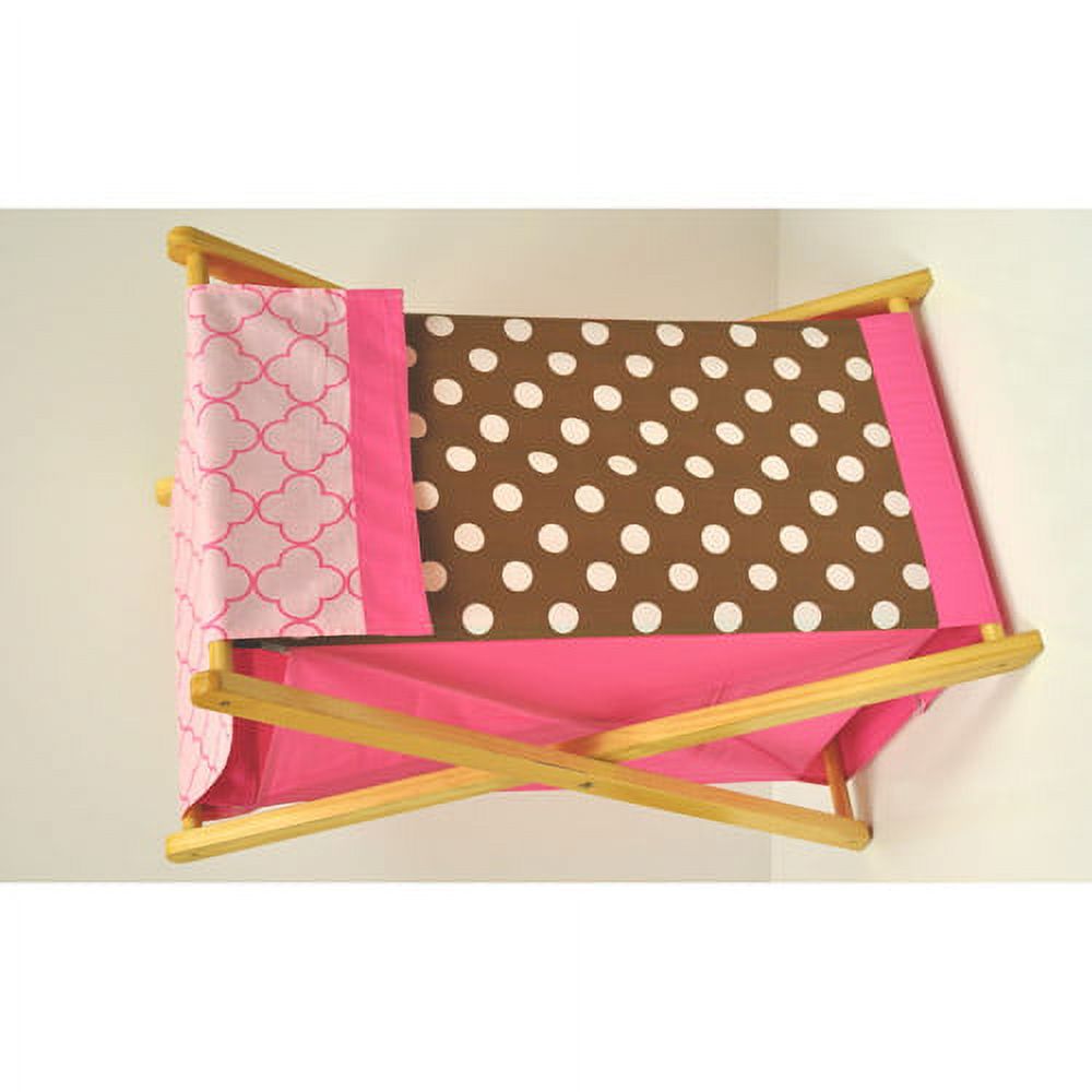 Bacati - Hamper with Cotton Percale cover, mesh liner and Natural Color Wooden frame, Butterflies pink/chocolate Bacati