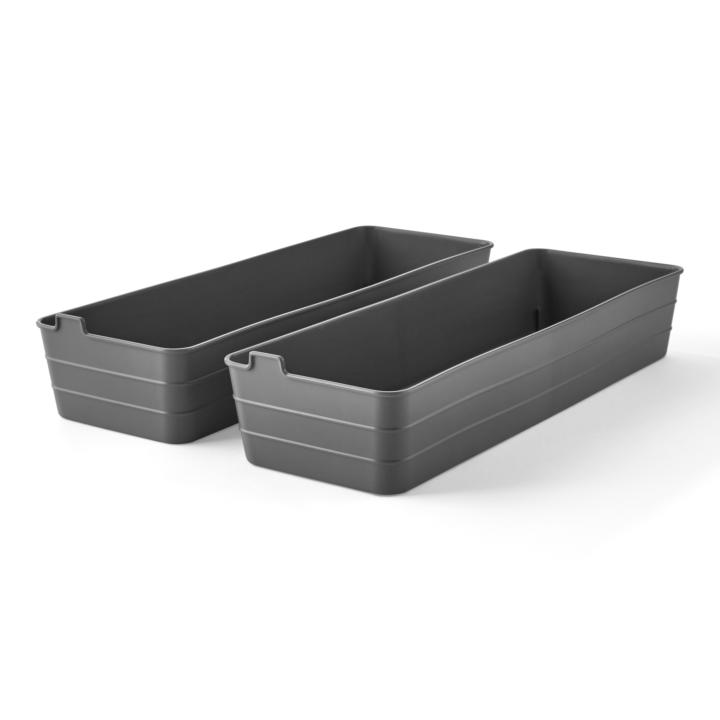 Mainstays Utility Storage Flex Tray, Gray, 5" x 15", 2 Pack Mainstays