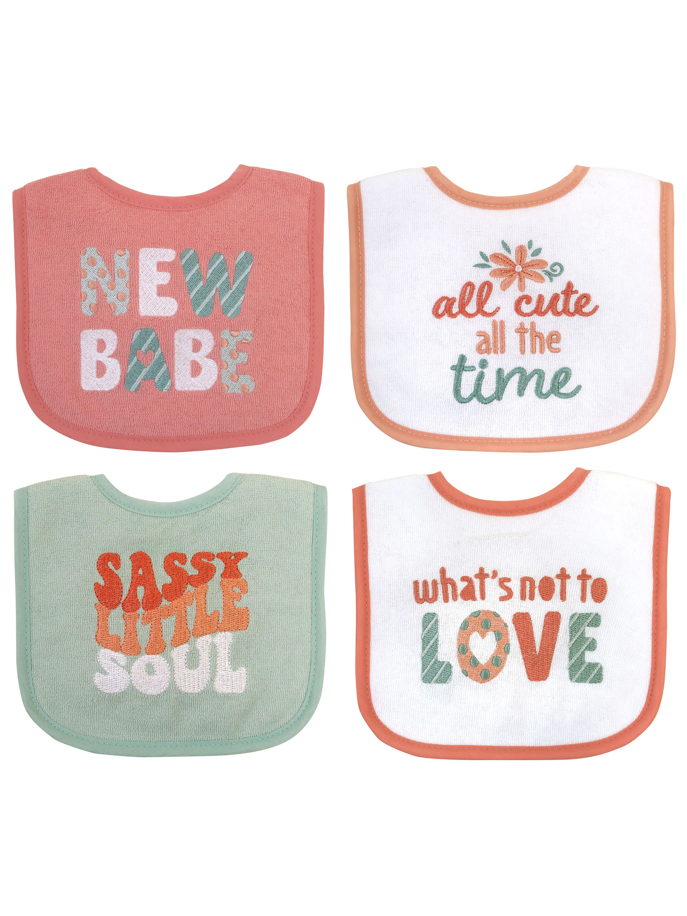 Neat Solutions Infant Girl Attitude 4 Pack Bib Neat Solutions