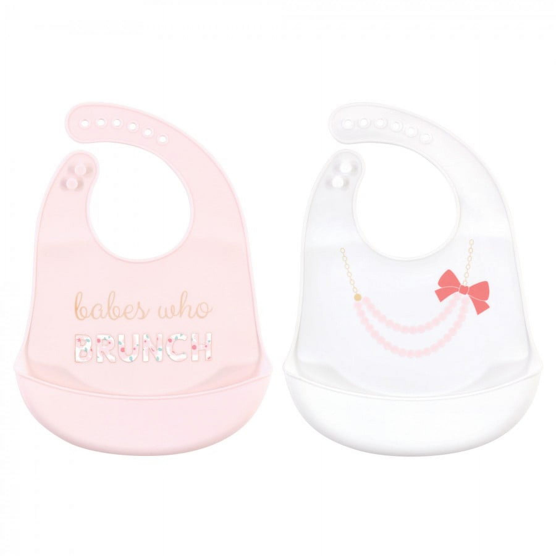 Little Treasure Baby Girl Silicone Bibs 2pk, Brunch, One Size Little Treasure