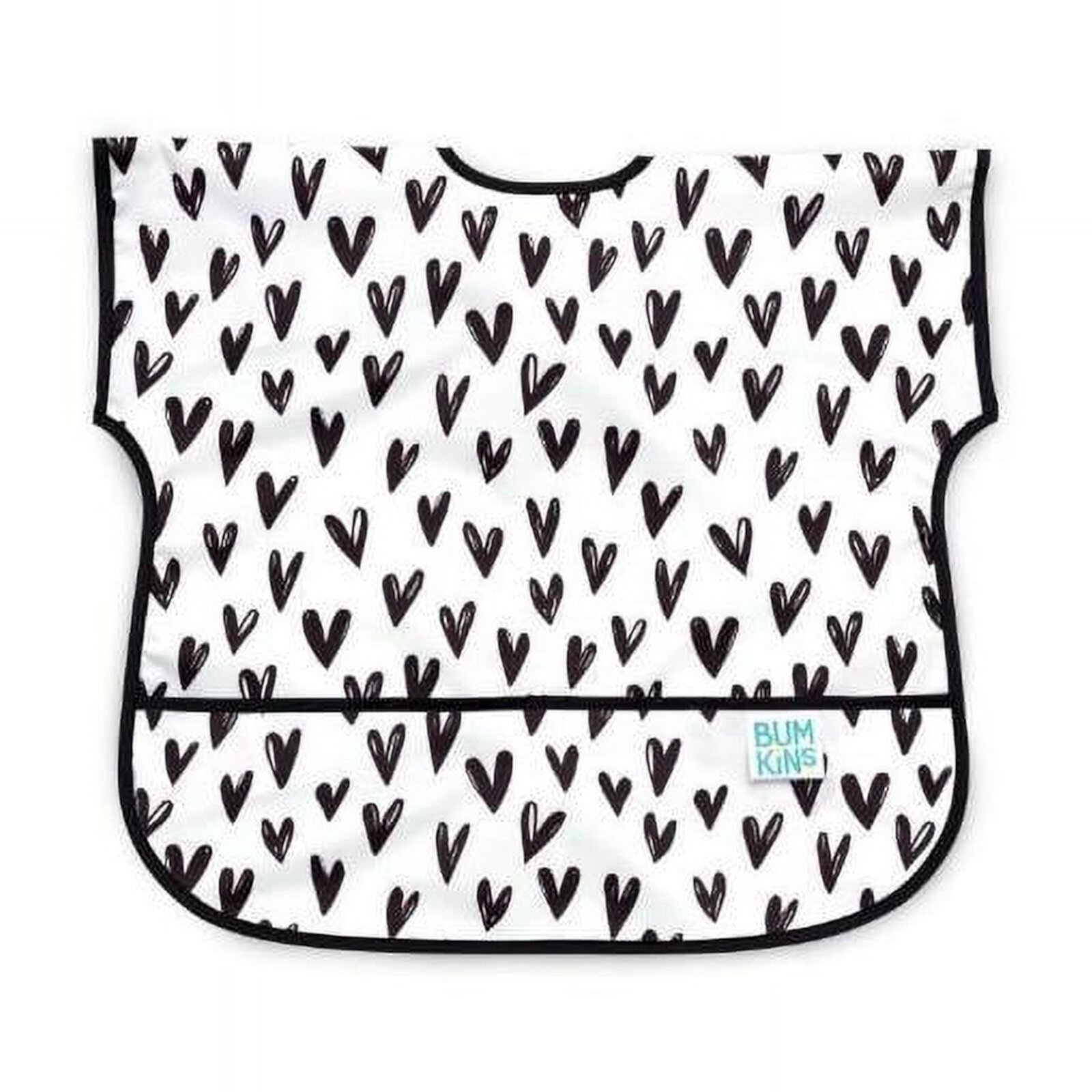 Bumkins Baby Bibs, Short Sleeve Junior Bib for Toddlers Ages 1-3 years - Hearts Bumkins