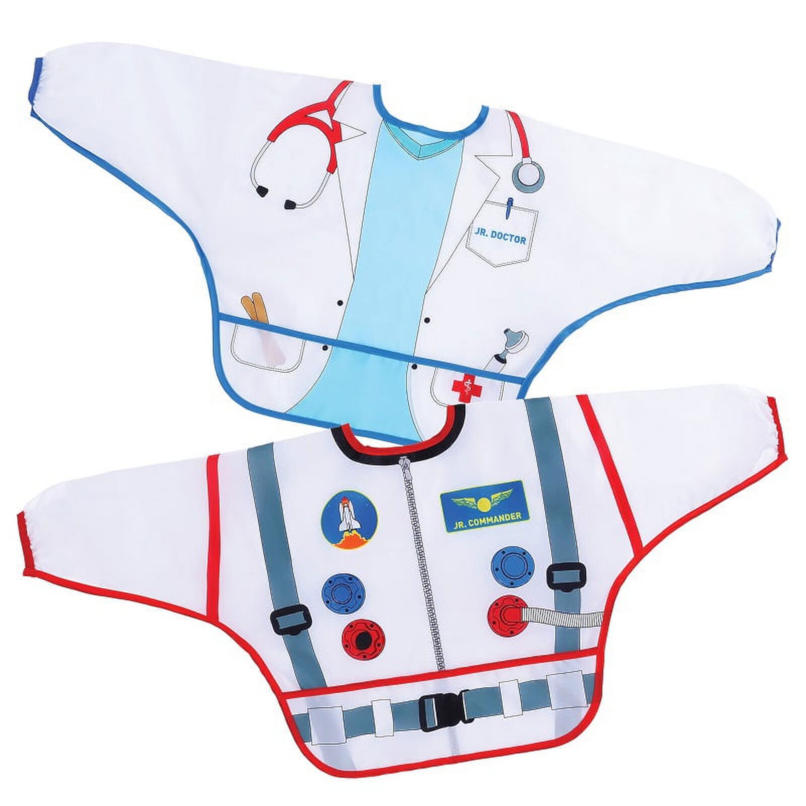 CHARACTER BIBS/SMOCKS WITH SLEEVES 2PK DOCTOR/ASTRONAUT Dreambaby