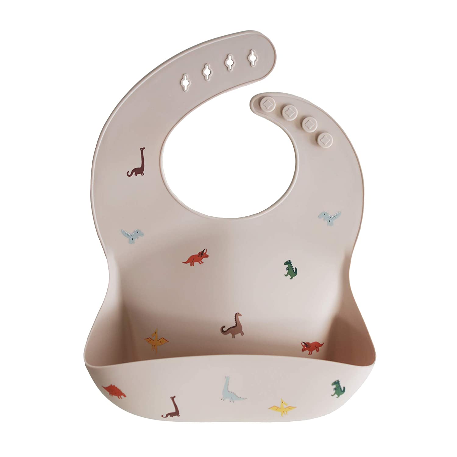 Silicone Baby Bib | Adjustable Fit Waterproof Bibs (Dinosaurs) Ishantech