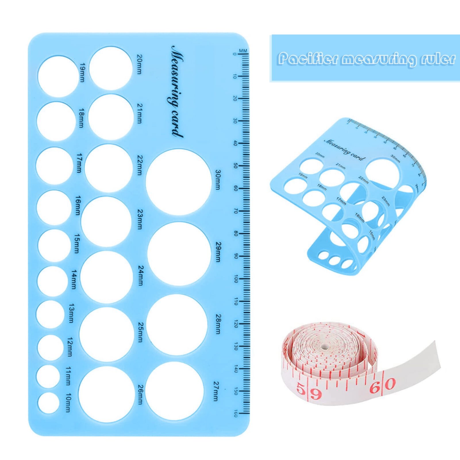 Bobasndm Nipple Ruler, Nipple Rulers for Flange Sizing Measurement Tool, Silicone & Soft Flange Size Measure for Nipples, Breast Flange Measuring Tool Breast Pump Sizing Tool BOBASNDM