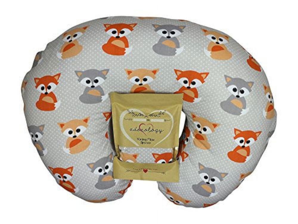 Nursing Pillow Slipcover Baby Gray Foxes Design Maternity Breastfeeding Newborn Infant Feeding Cushion Cover Case Baby Shower Gift for New Moms by Adorology (Pillow Not Included) Adorology