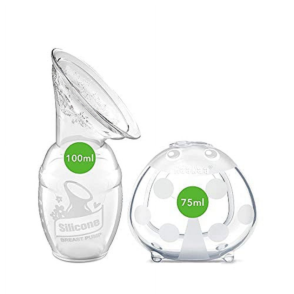 Haakaa Ladybug Silicone Breast Milk Collector 75ml & Silicone Breast Pump 100ml Combo - Perfect Match for Pumping & Breastfeeding, New Mom Gift Ideas (2-Piece Set) Haakaa