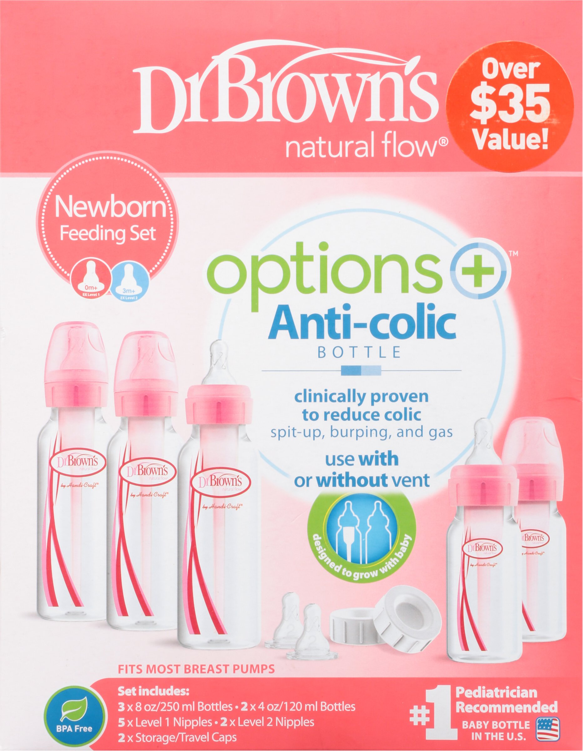 Dr. Brown's Options+ Feeding Bottles Gift Set in Pink Dr. Brown's