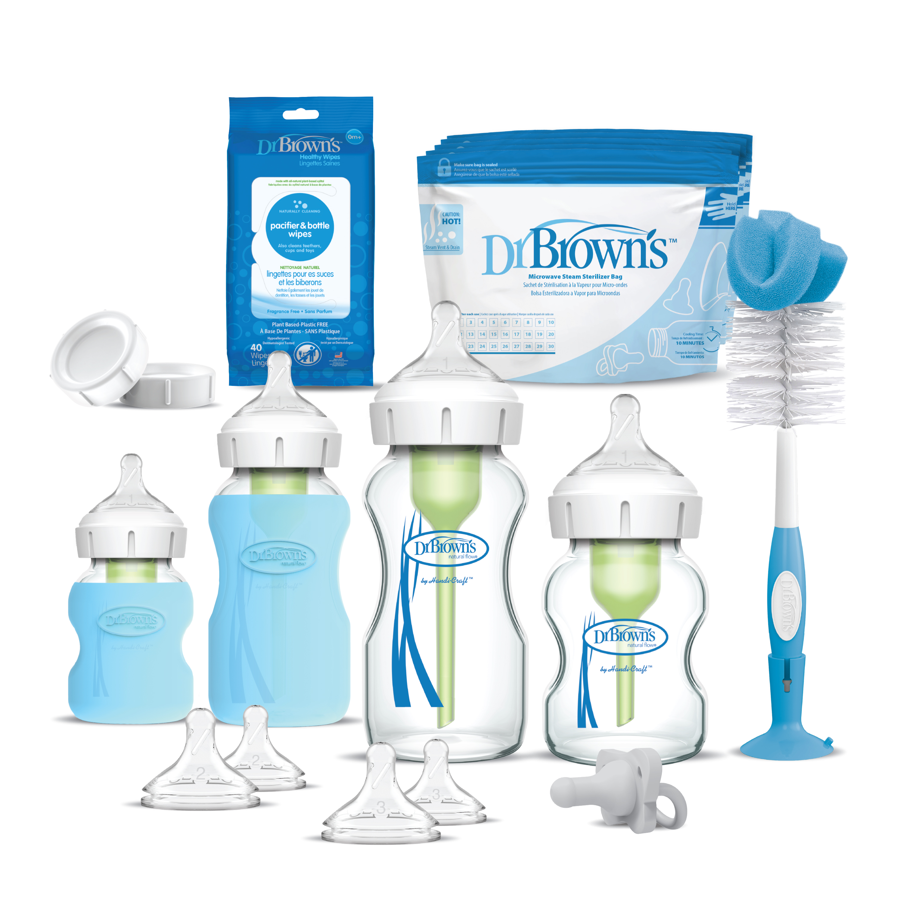 Dr. Brown's Natural Flow Anti-Colic Options+ Wide-Neck Glass Baby Bottle & HappyPaci Starter Set Dr. Brown's