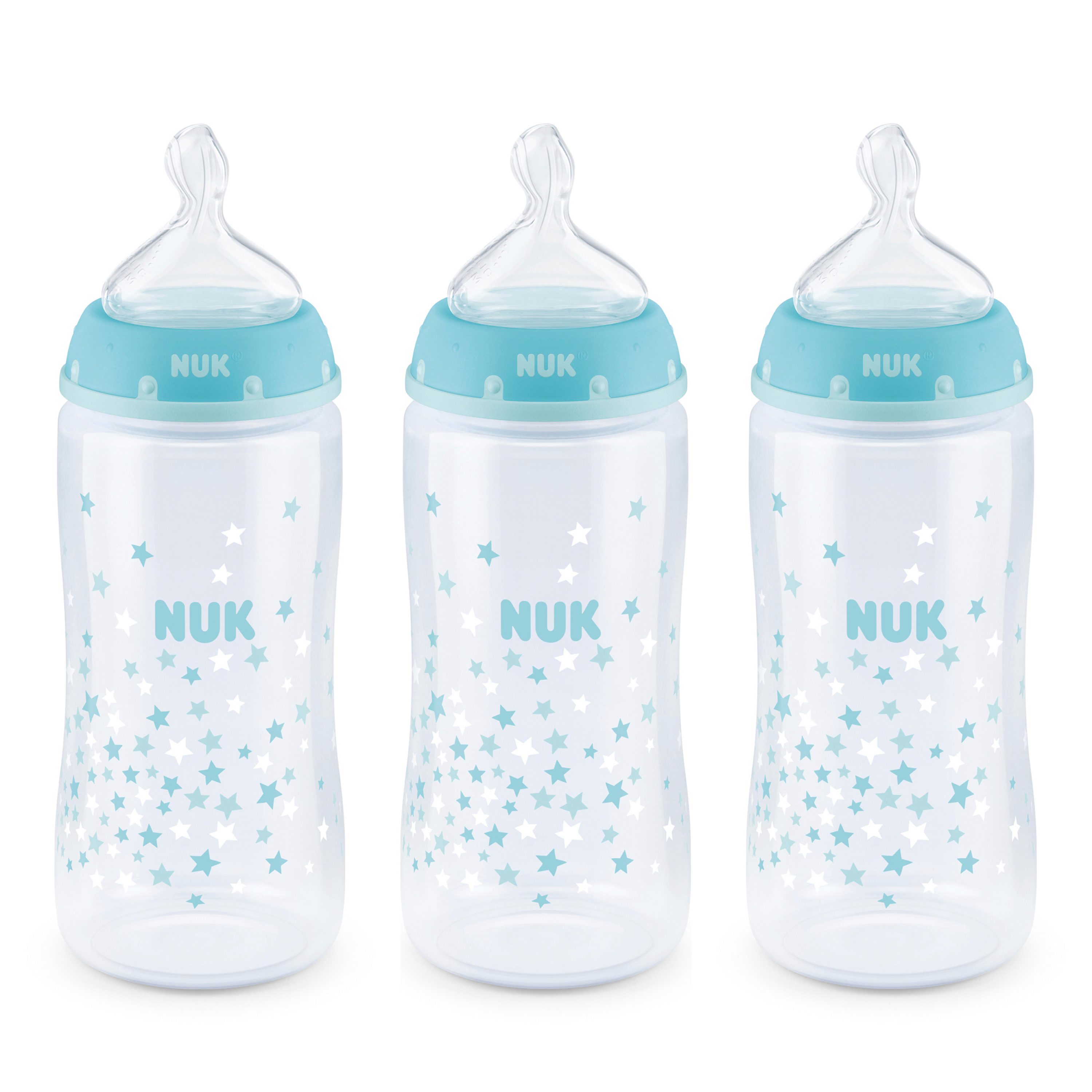 NUK Smooth Flow Anti-Colic Bottle, 10 oz, 3 Pack, 0+ Months, Colors May Vary NUK