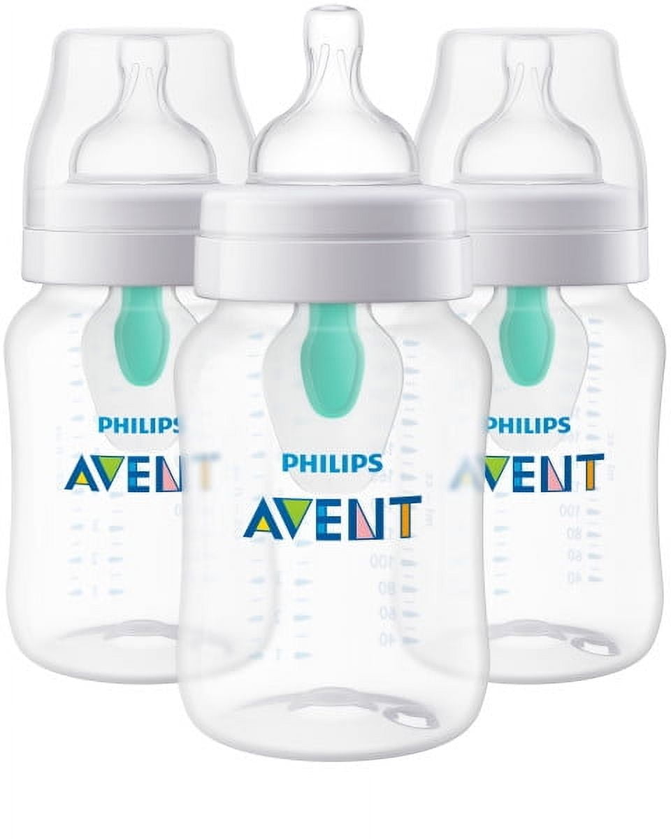 Philips Avent Anti-colic Bottle with AirFree Vent, 4oz, 3pk, Pink, SCF401/34 Philips Avent