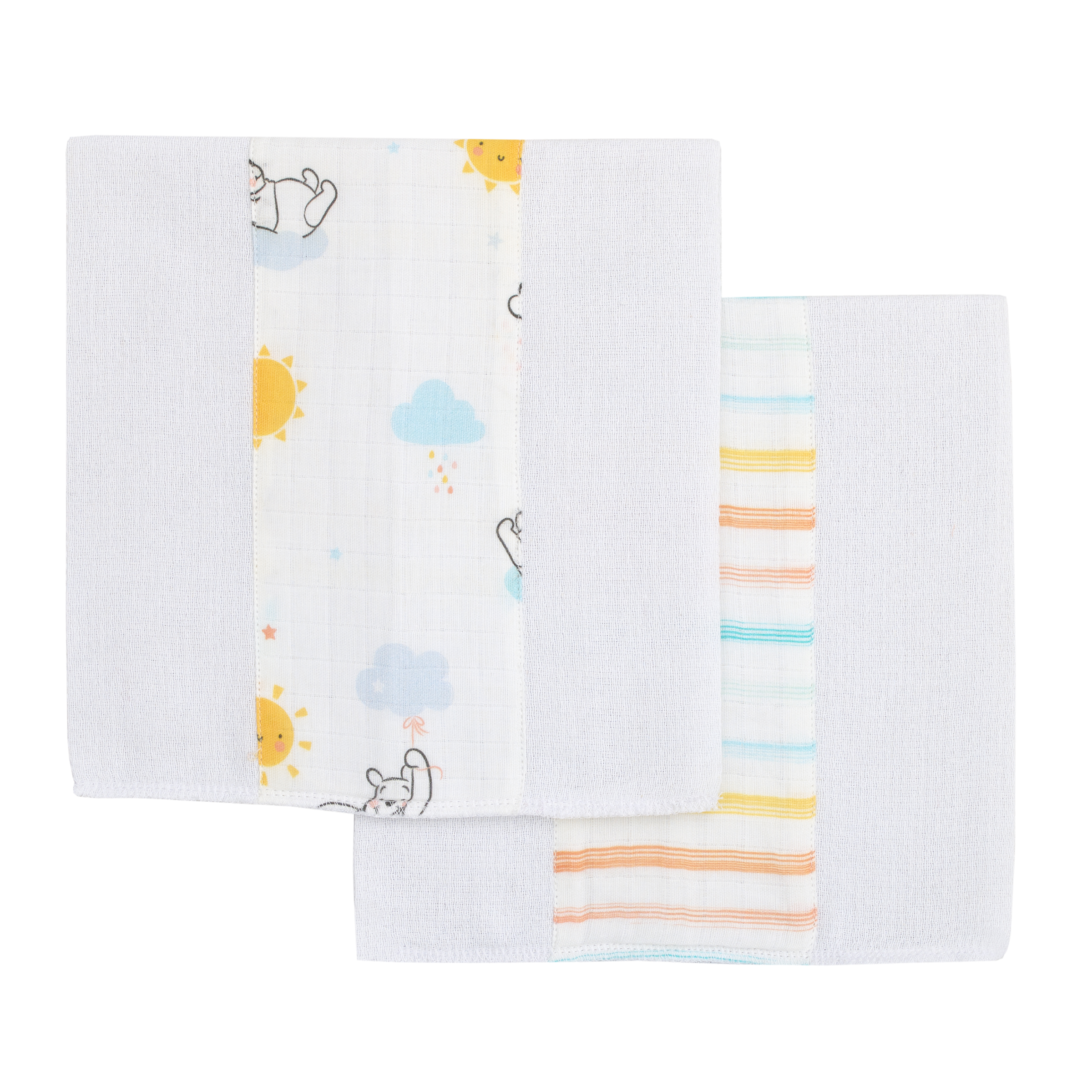 Disney Winnie the Pooh Yellow and Aqua 2Pk Muslin Burp Cloths DISNEY BABY