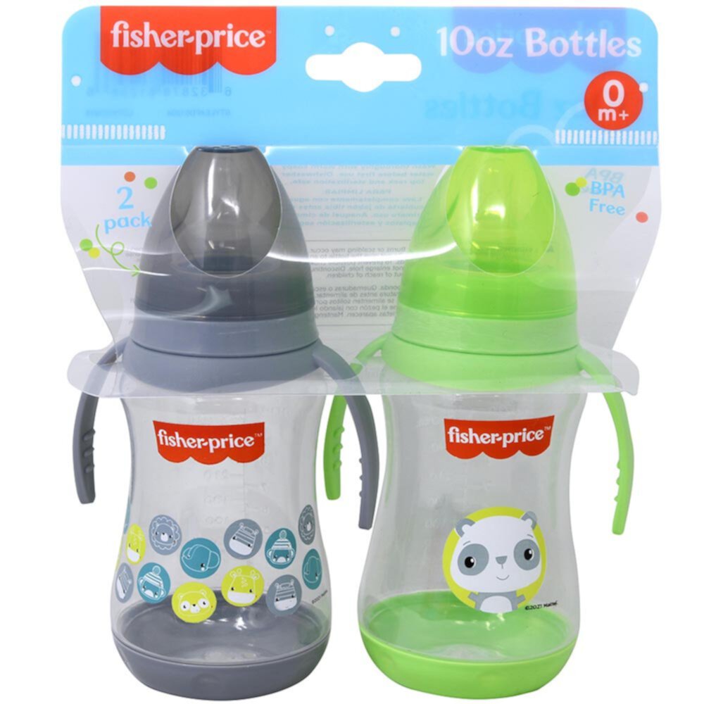 Fisher Price 10oz 2 pk Baby Bottle w/2 Handles Fisher-Price