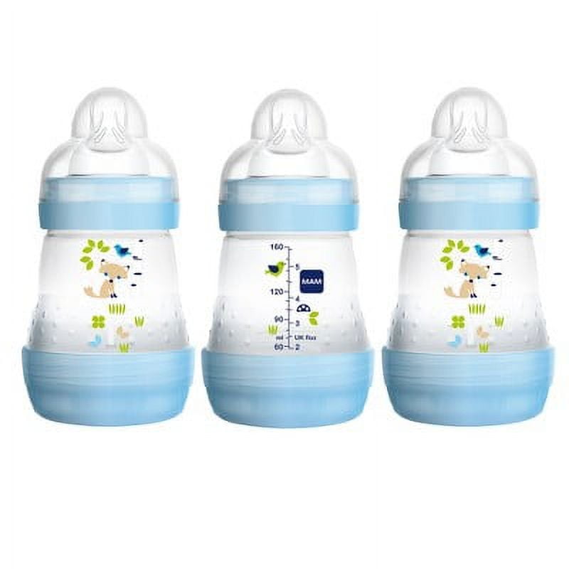 MAM Easy Active, Botella Mate Anticólicos, 5 Oz para Niño, Paquete de 3 MAM