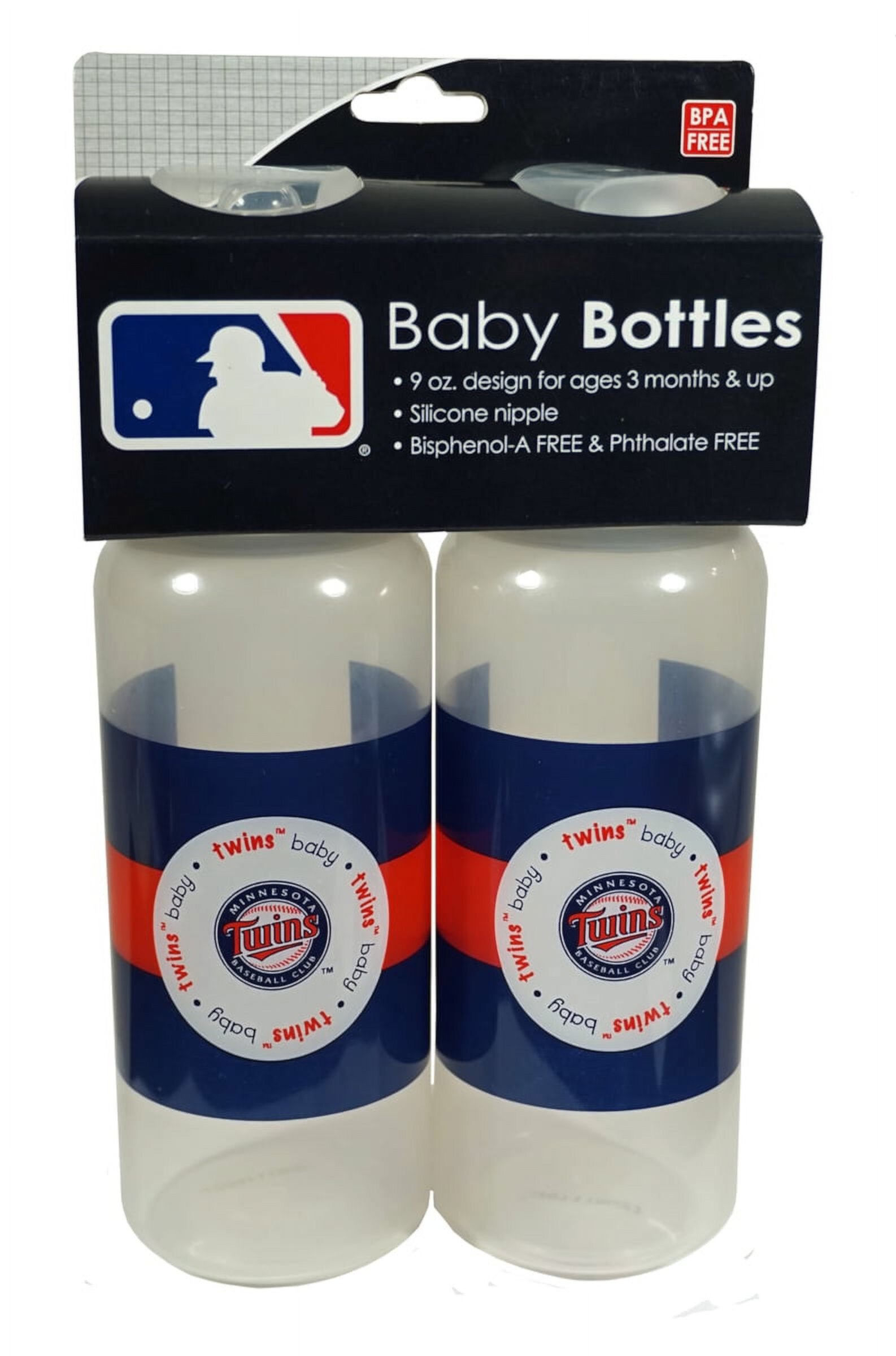 MLB - Baby Fanatic - 2 Pack Baby Bottle, Minnesota Twins Baby Fanatic