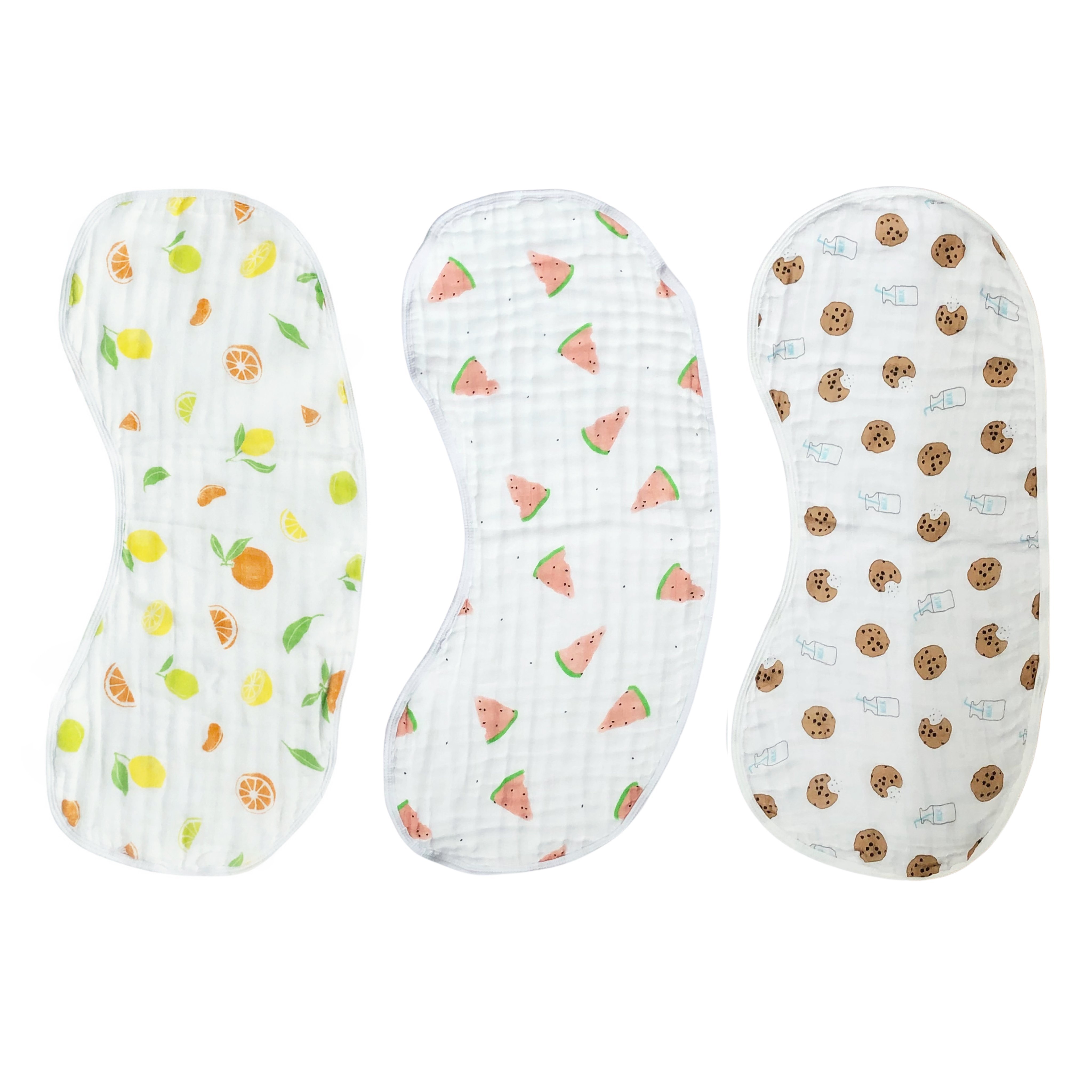 Bundled Baby Bamboo Muslin Baby Burp Cloth Bibs, For Boys and Girls, 3-Pack Bundled Baby