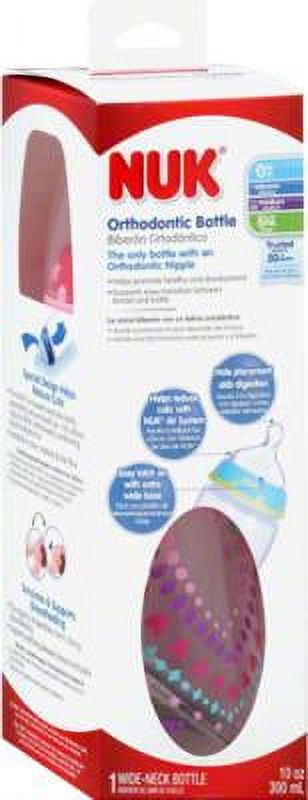 Nuk Trendline Bottle Medium Flow Nipple, 0+ Months - 10 Oz, 1 Ea NUK