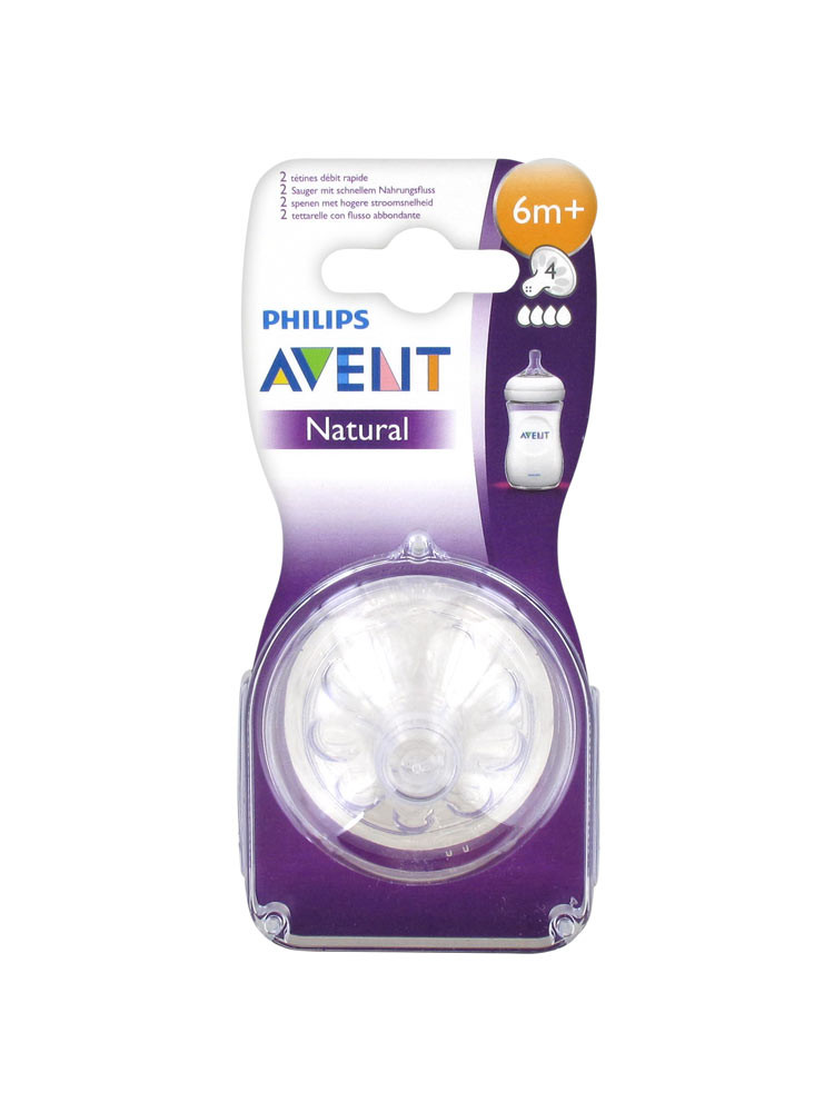 Avent Natural 2 Fast Flow Teats 6 Months Philips Avent