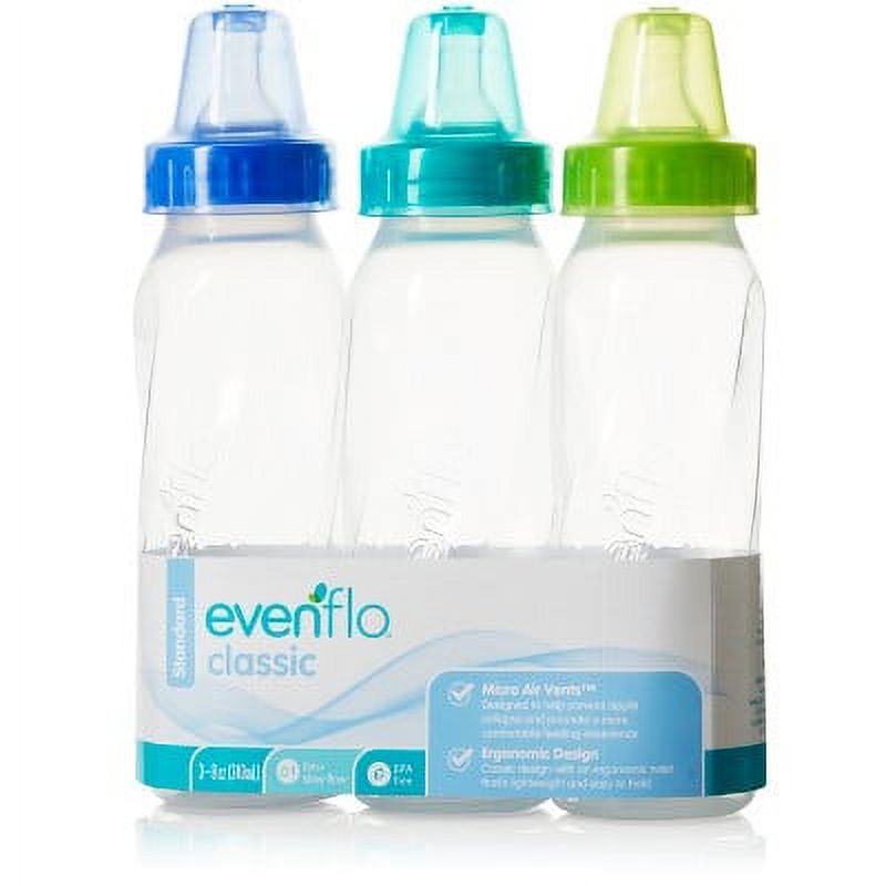 Evenflo Classic Clear Bpa-Free Plastic Baby Bottle - 8oz 3pk Evenflo