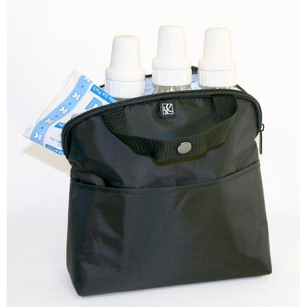 J.L. Childress MaxiCOOL 4 Bottle Cooler - Breastmilk and Baby Bottle Bag with Ice Pack, Black J.L. Childress