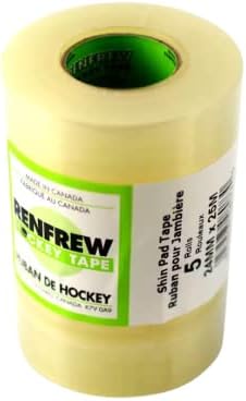 Renfrew Clear Polyflex Shin Sock Hockey Tape, 5 Rolls (24mm x 25m) Renfrew