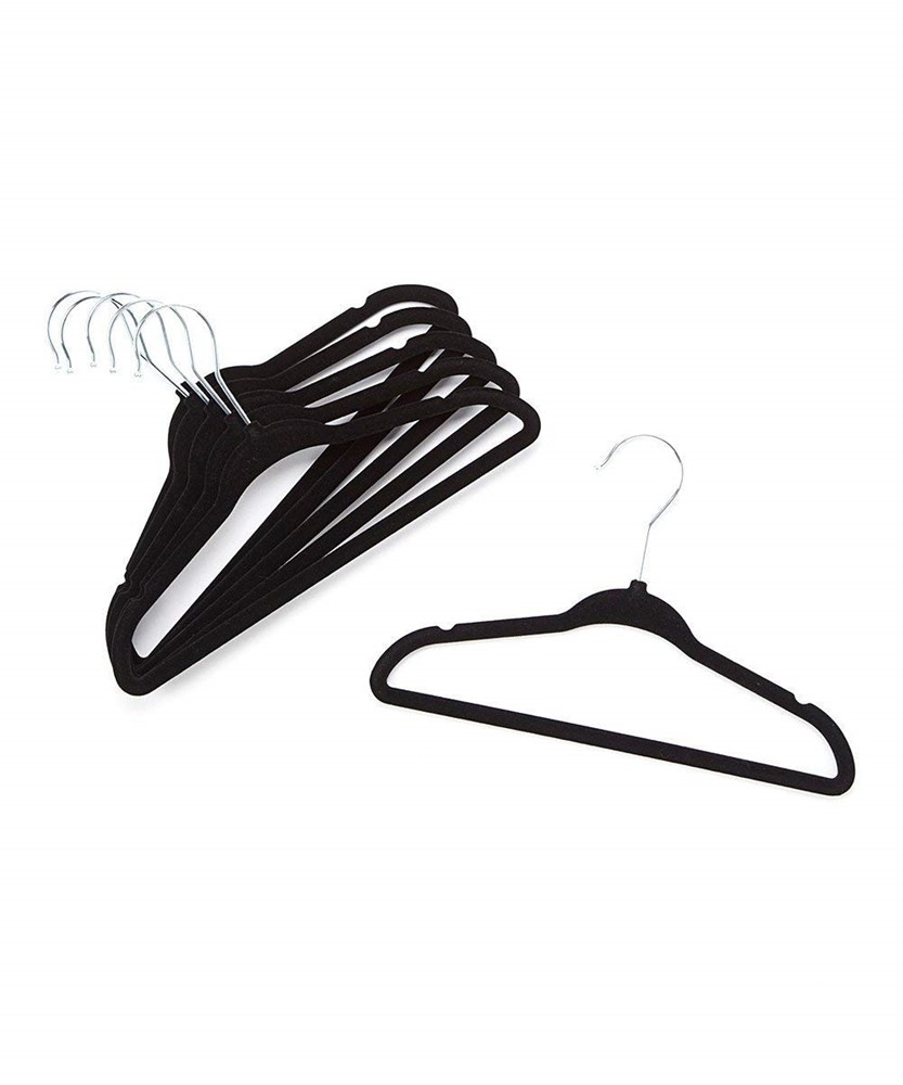 30 PACK Baby Hangers Baby Clothes Hangers Velvet Hangers Ultra Thin Non Slip Kids Hangers, BLACK Home-it