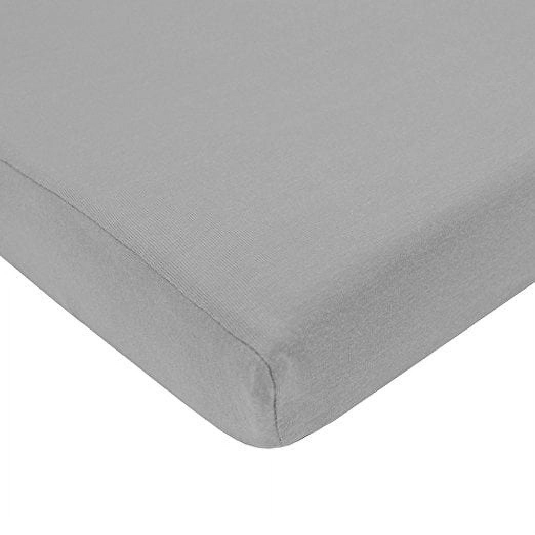 TL Care 100% Natural Cotton Value Jersey Knit Fitted Pack N Play Playard Sheet, Gray, Soft Breathable, for Boys and Girls TL Care Inc