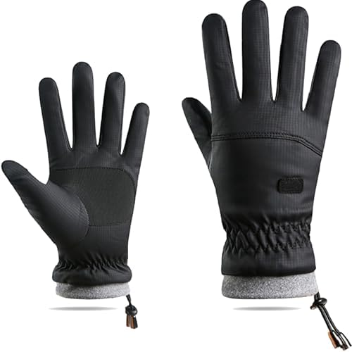 IZUS Men Waterproof Cold-Weather-Gloves Touchscreen Windproof-Ski-Gloves Thermal-Fleece Cycling-Gloves Winter Outdoor Sport IZUS