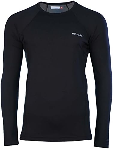 Columbia Mens Midweight Long Sleeve Base Layer Top-Black-Small Columbia