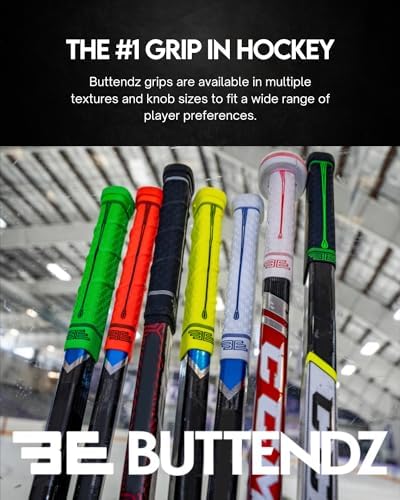 Future Rubber Replacement Hockey Grip - Step Down Knob, Two-Tiered Player Knob with Twirl, Fits All Stick Sizes for Superior Control and Puck Feel Buttendz