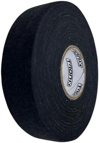 TronX Hockey Stick Tape Premium Cloth Black & White 1" x 28yd - 3 & 6 Packs (3 Pack of Black) TronX