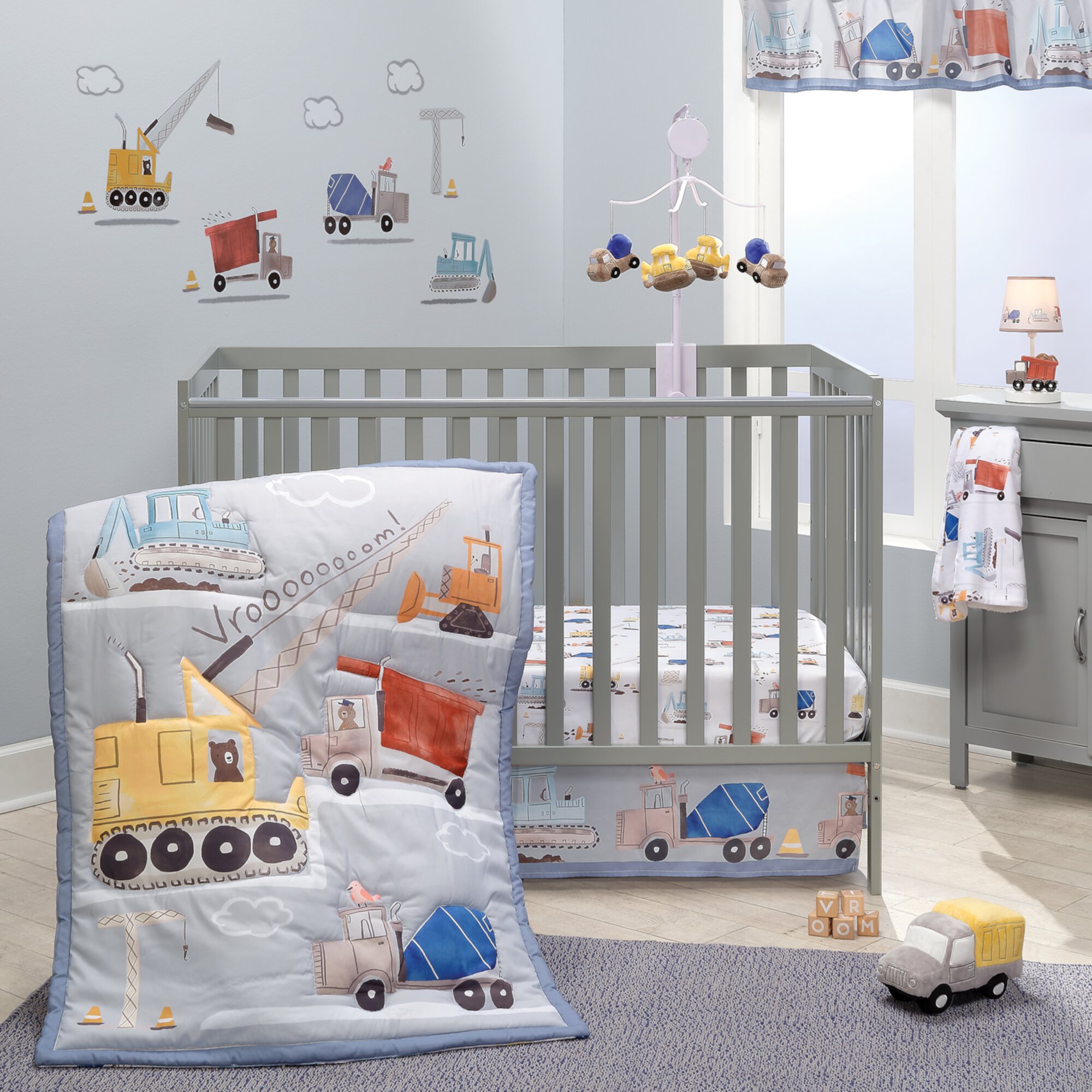 Bedtime Originals Construction Zone 3-Piece Trucks Nursery Baby Crib Bedding Set Bedtime Originals